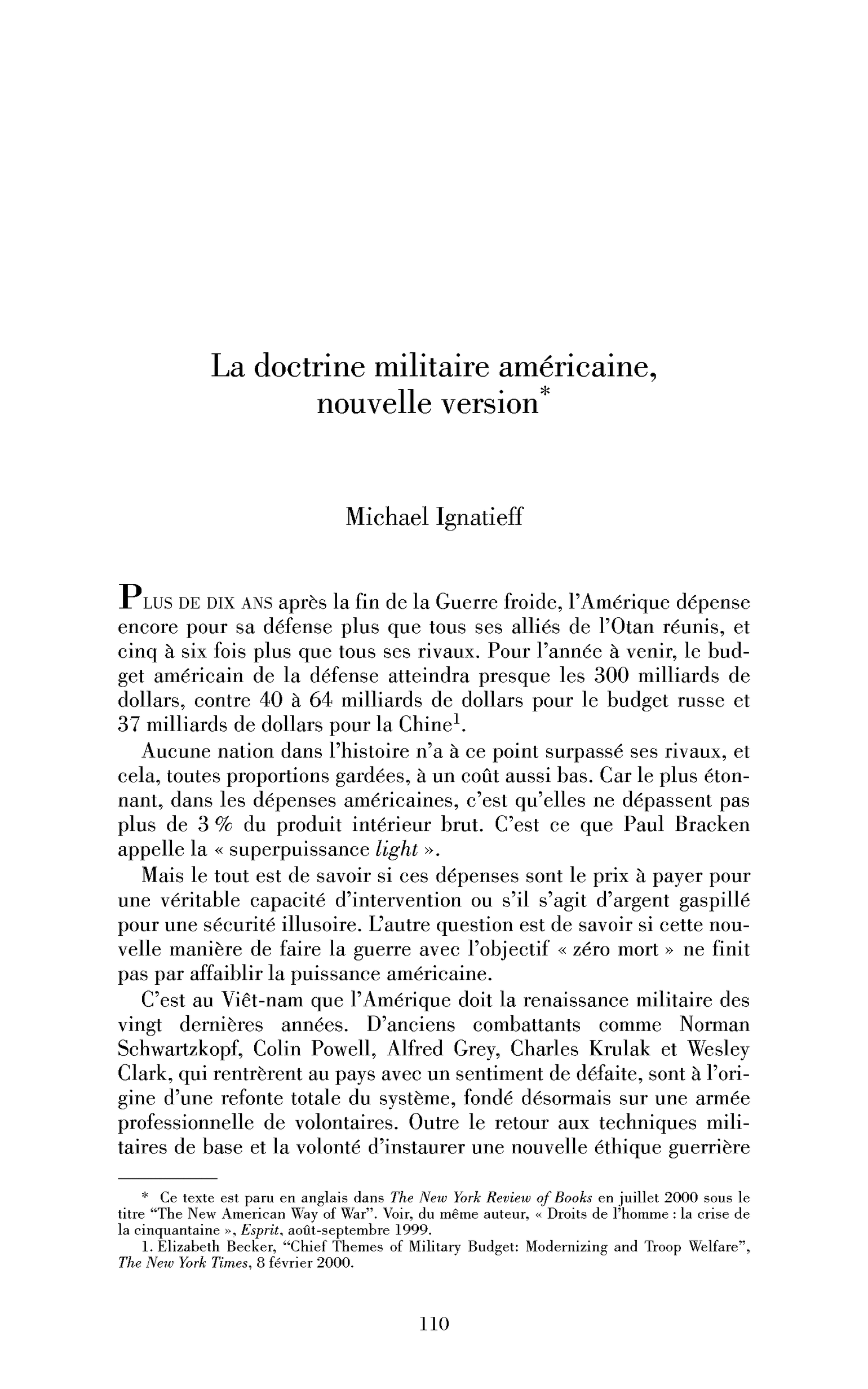 La doctrine militaire américaine, nouvelle version