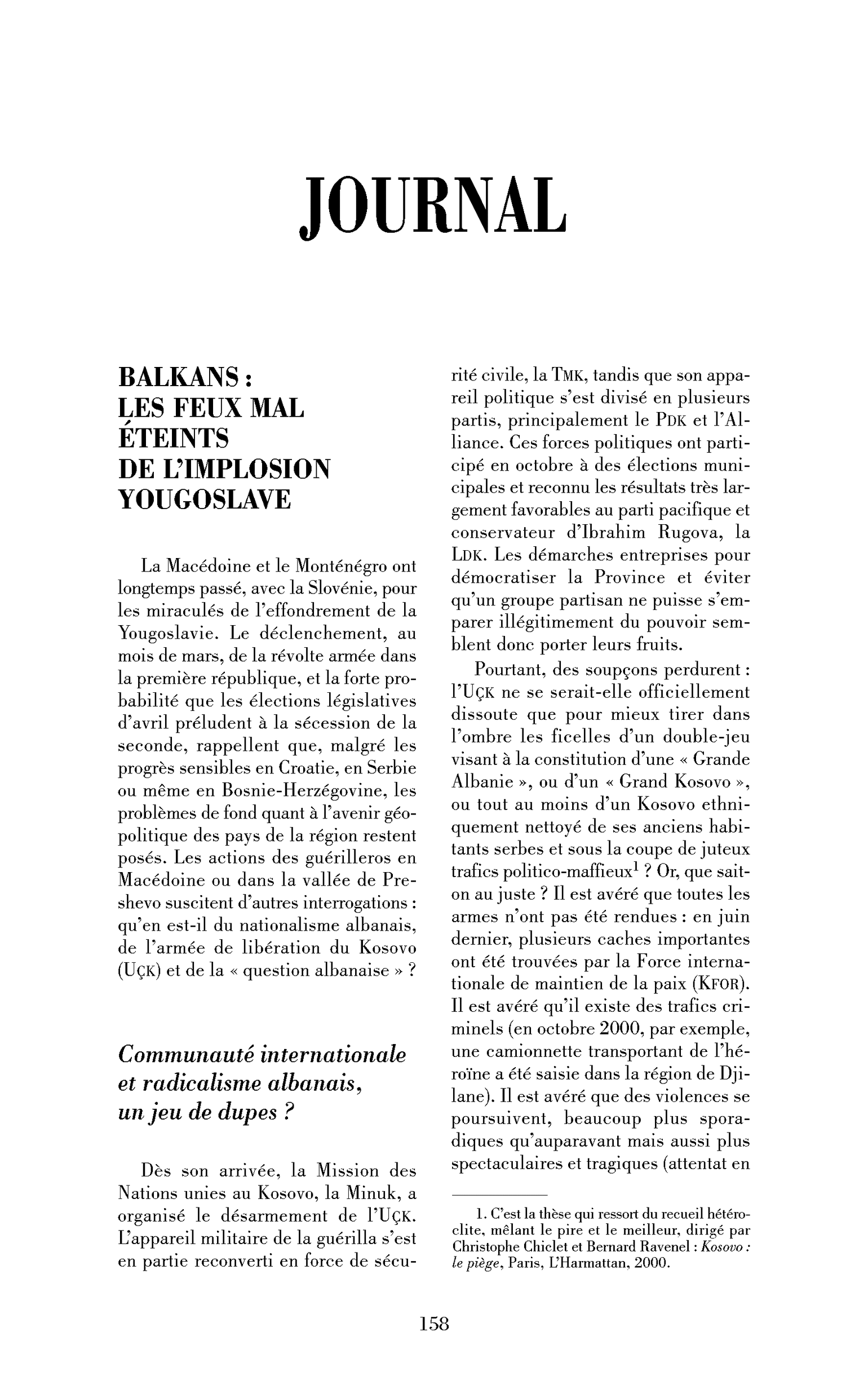 Balkans : les feux mal éteints de l’implosion yougoslave