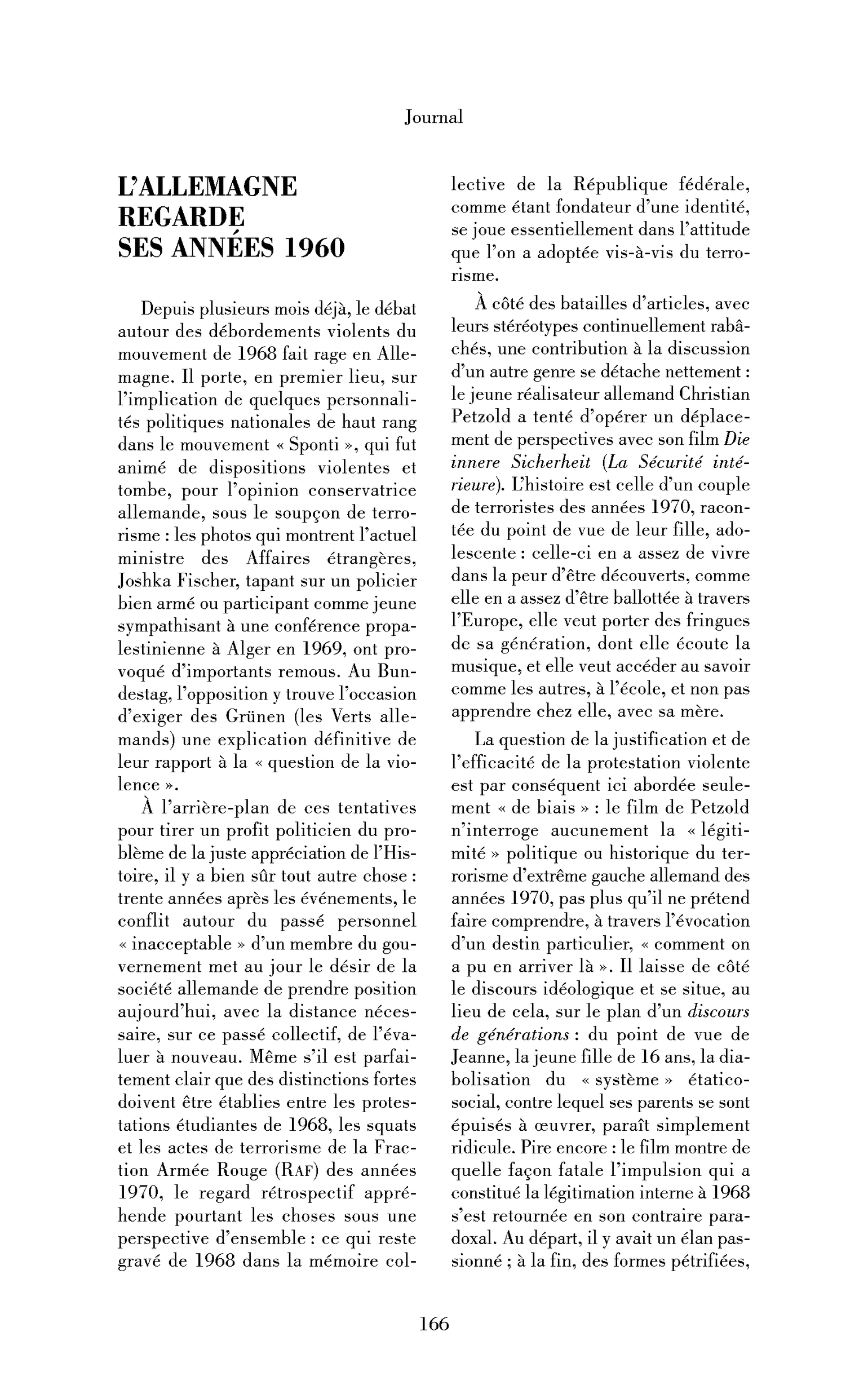 L’Allemagne regarde ses années 1960