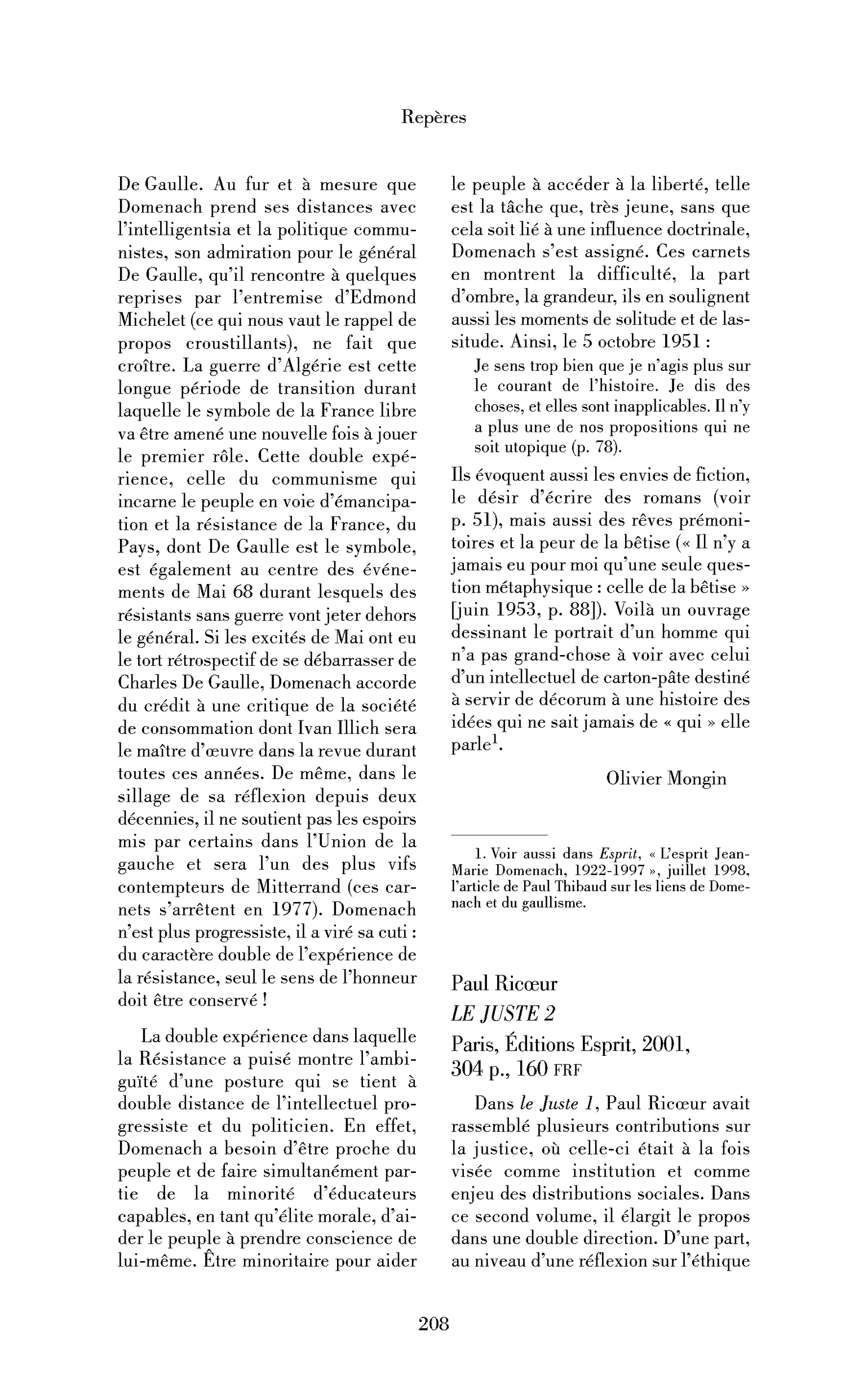 Paul Ricœur : le Juste 2