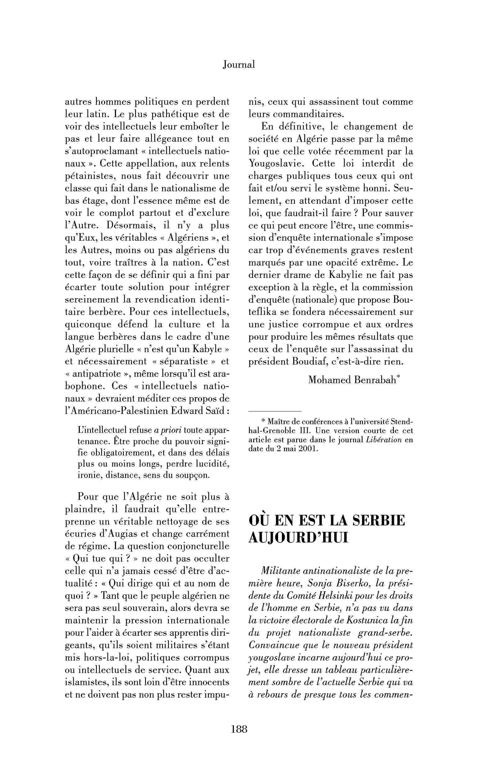 Où en est la Serbie aujourd’hui