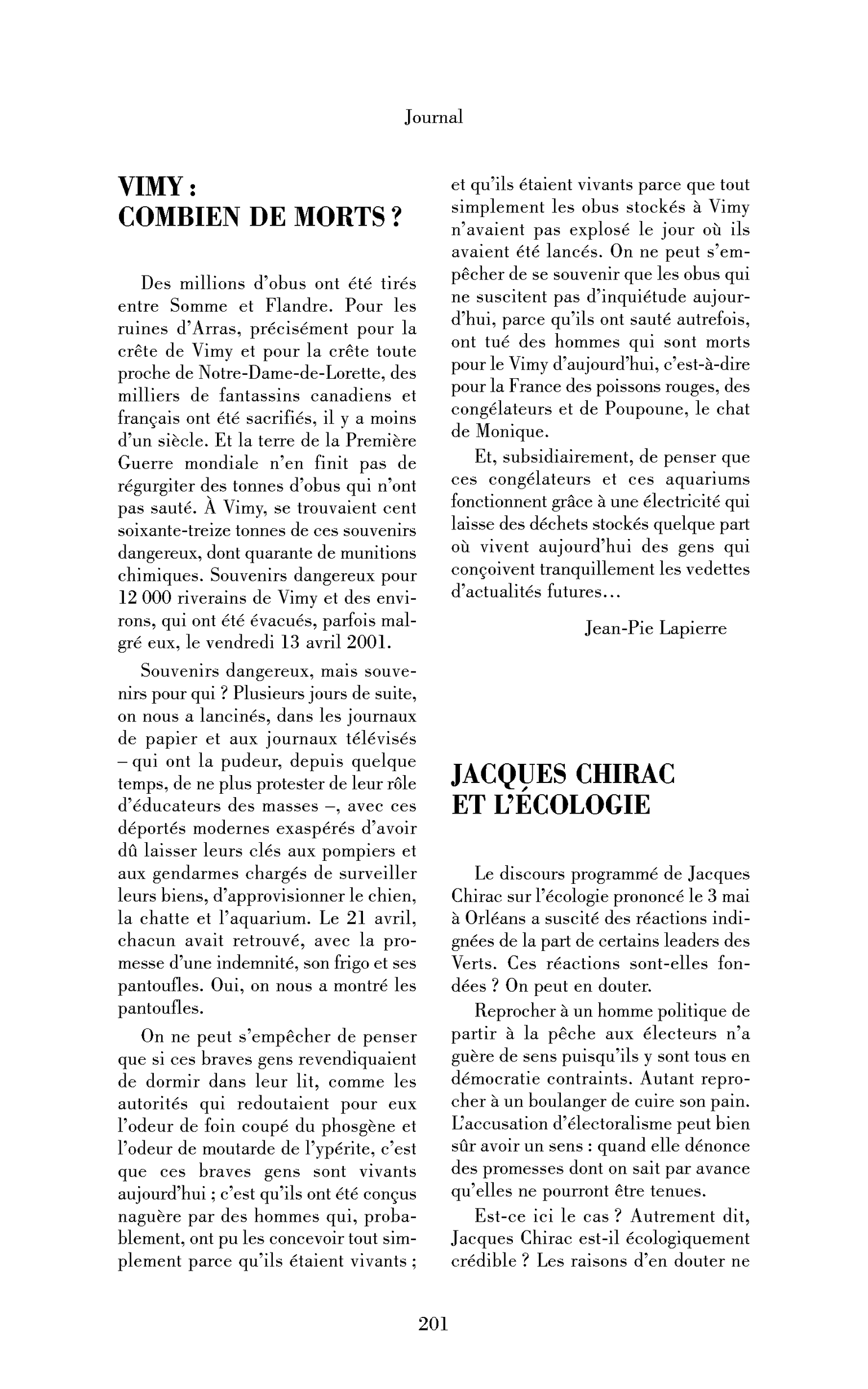 Jacques Chirac et l’écologie