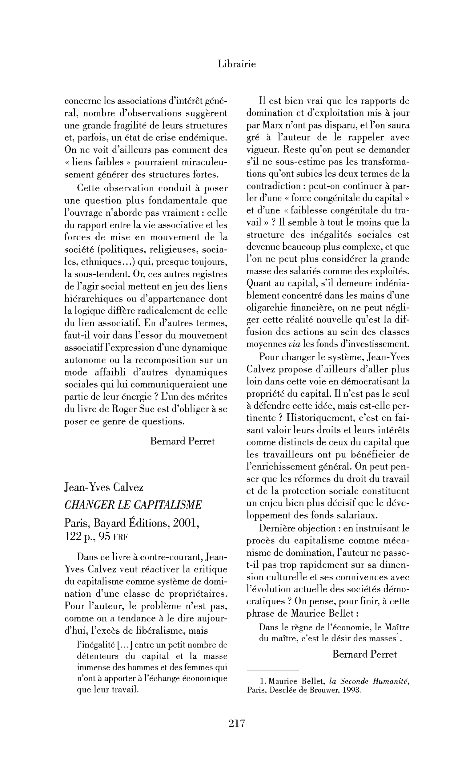 Jean-Yves Calvez : Changer le capitalisme