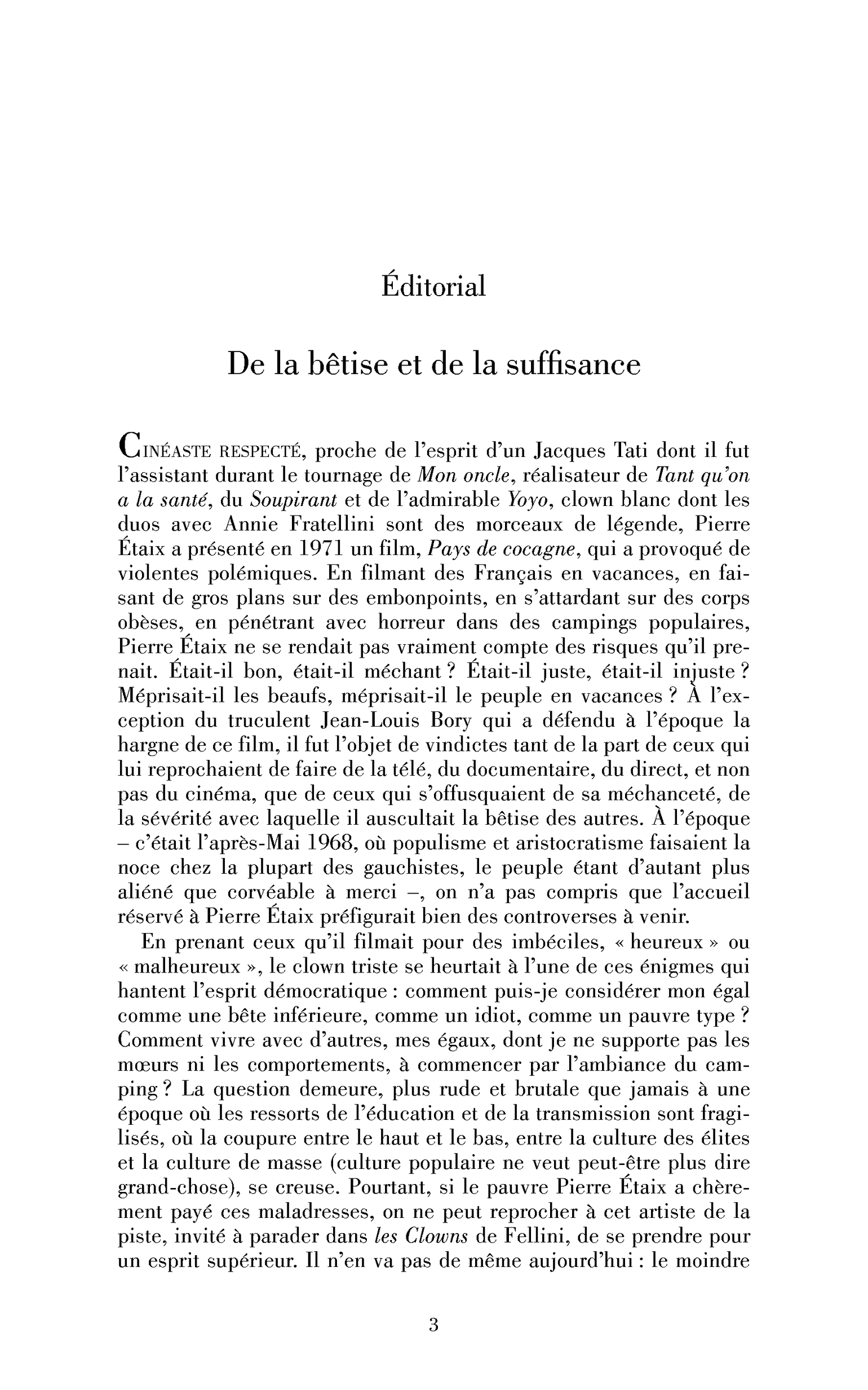 De la bêtise et de la suffisance