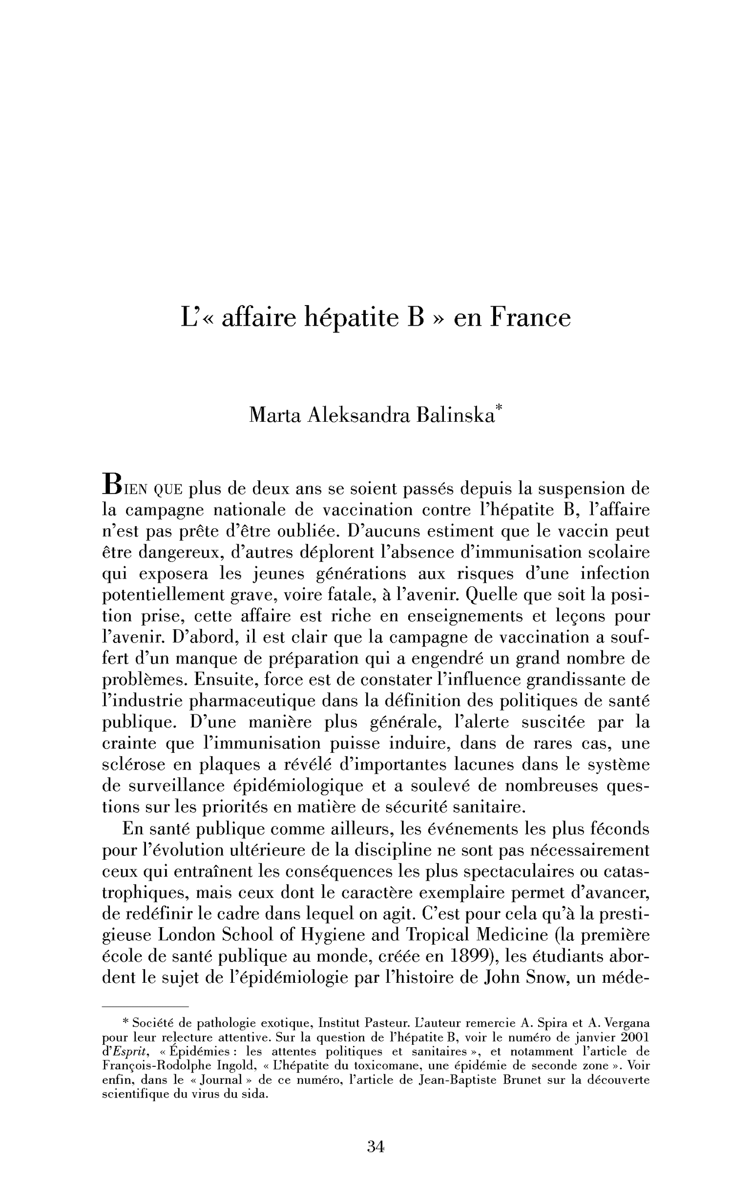 « L’affaire hépatite B » en France