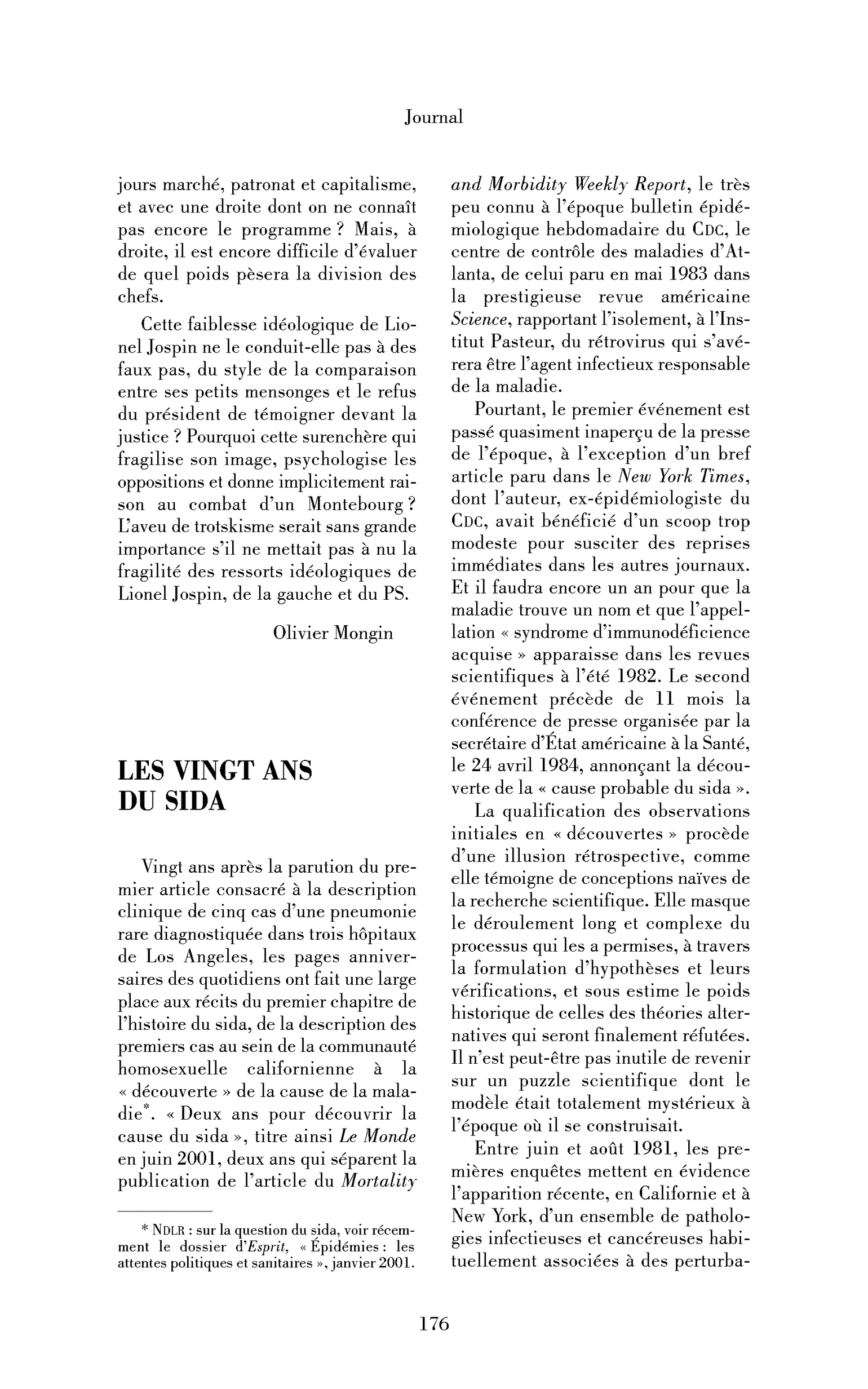 Les vingt ans du sida