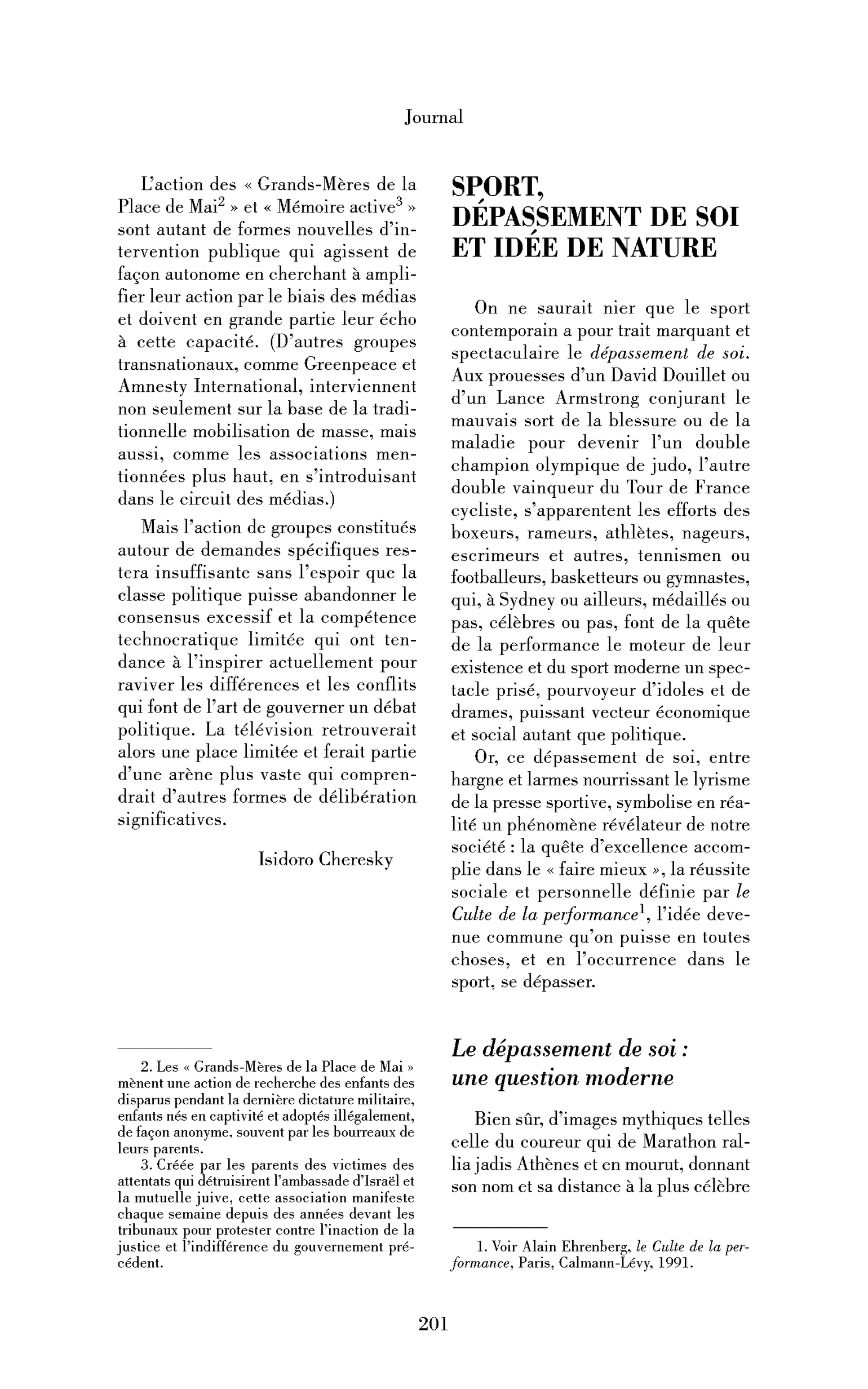 Sport, dépassement de soi et idée de nature