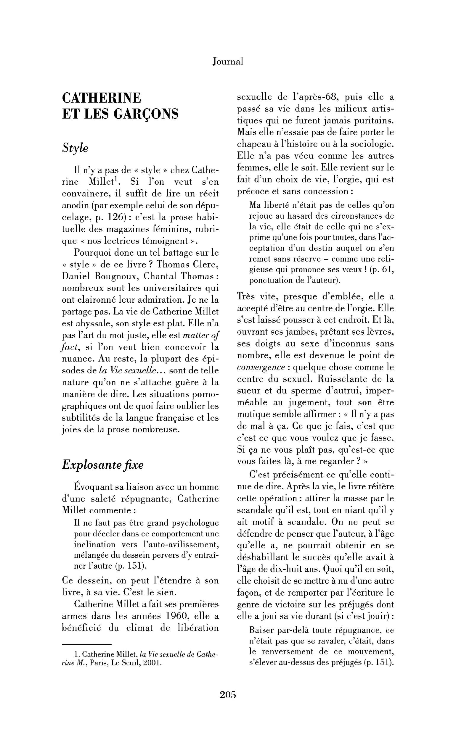 Catherine et les garçons