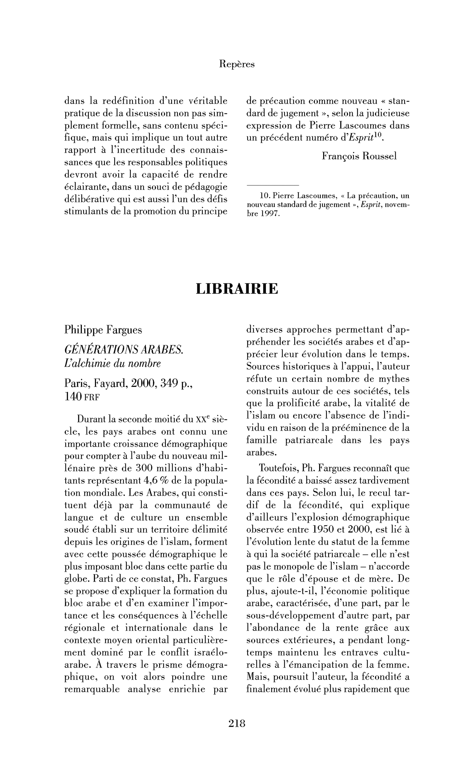 Philippe Fargues : Générations arabes. L’alchimie du nombre