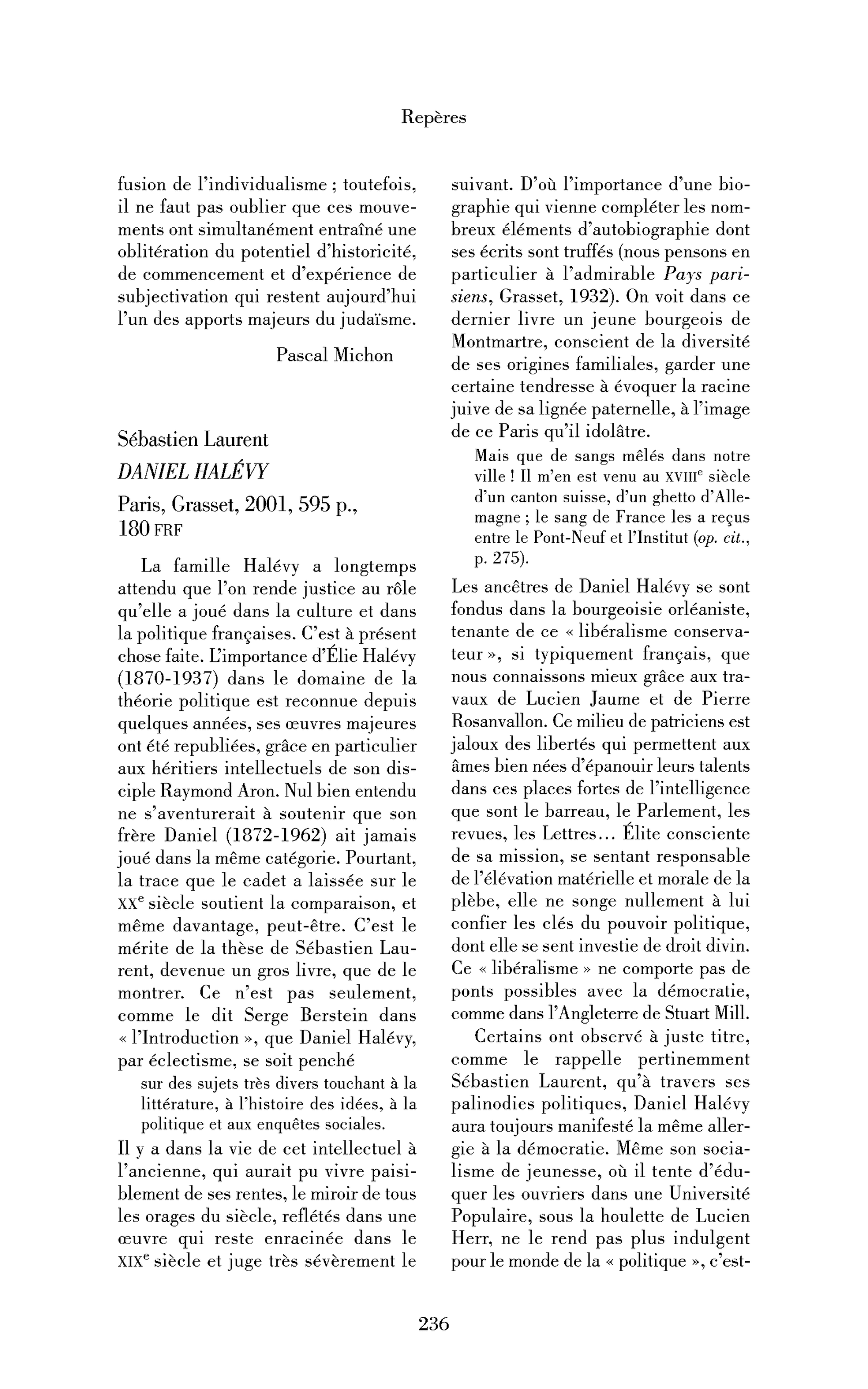 Sebastien Laurent : Daniel Halévy