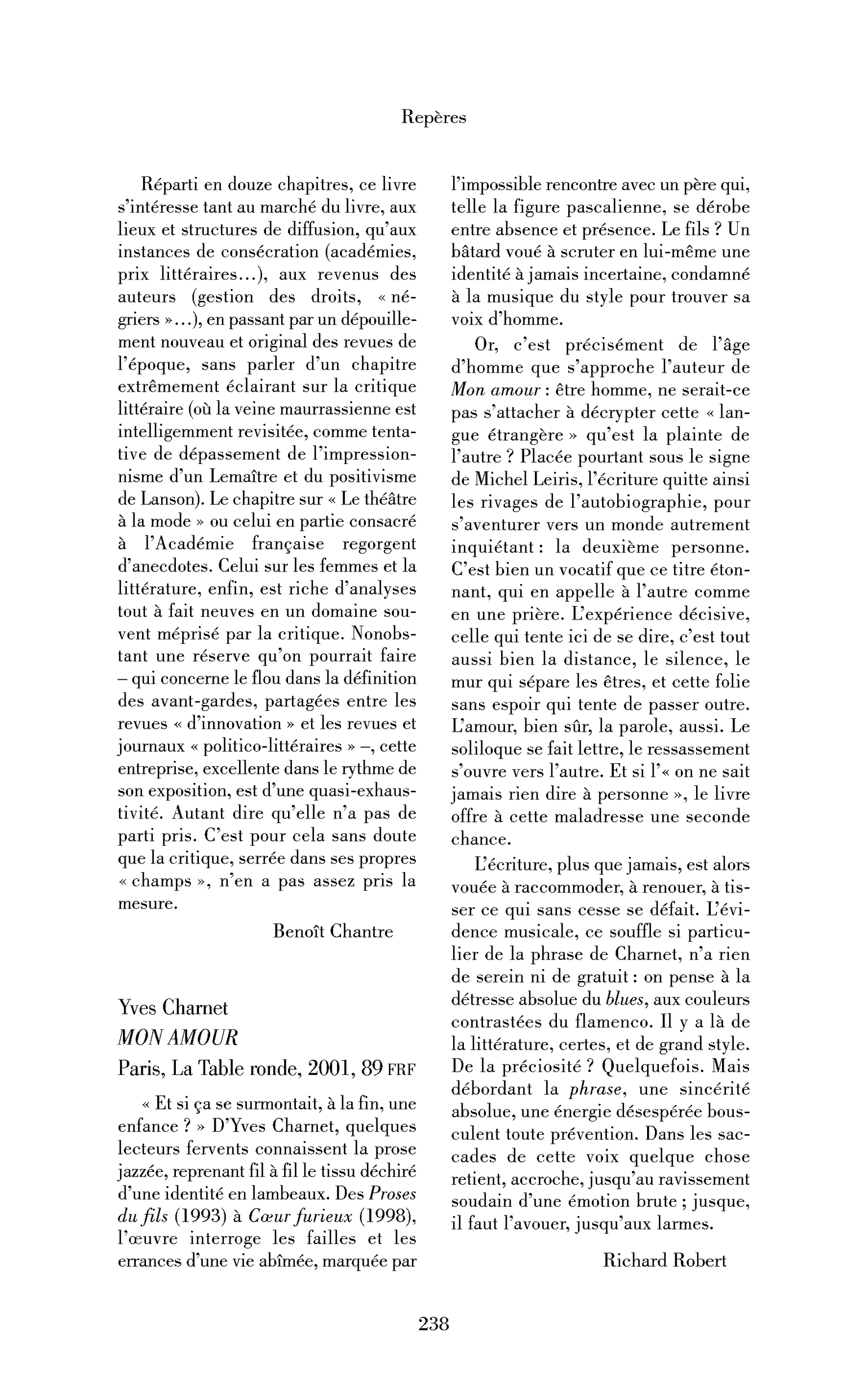 Yves Charnet : Mon amour