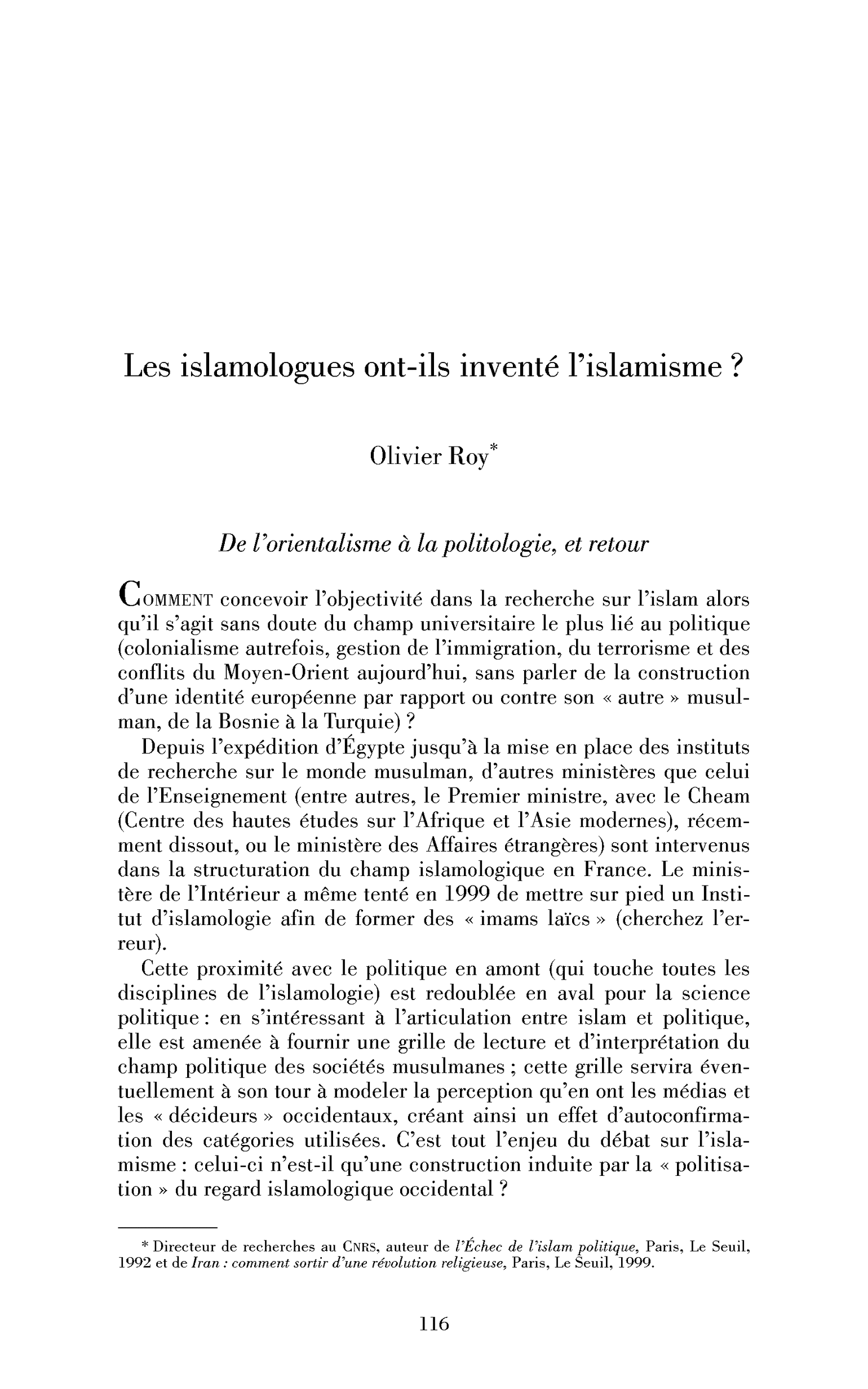 Les islamologues ont-ils inventé l’islamisme?