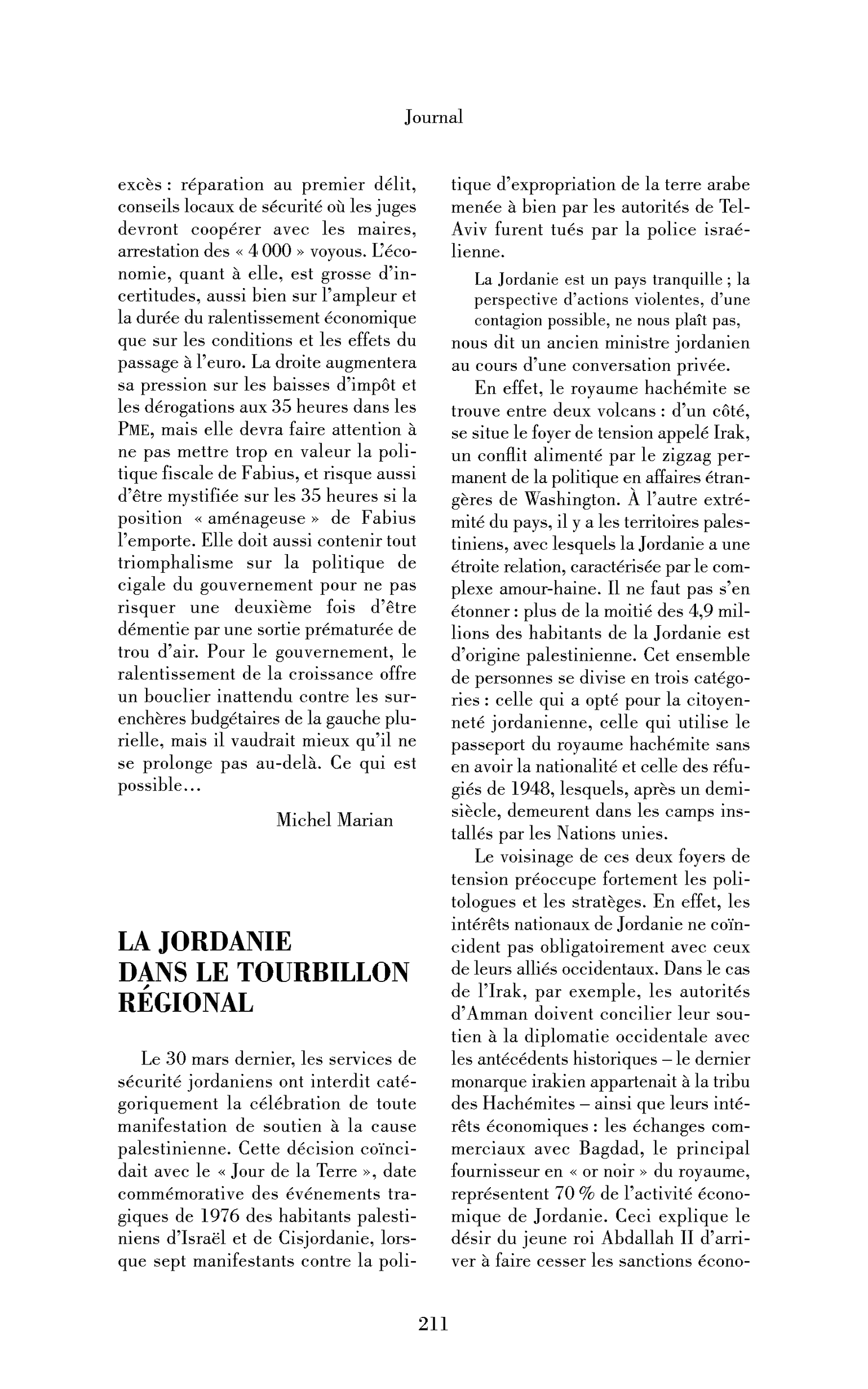La Jordanie dans le tourbillon régional