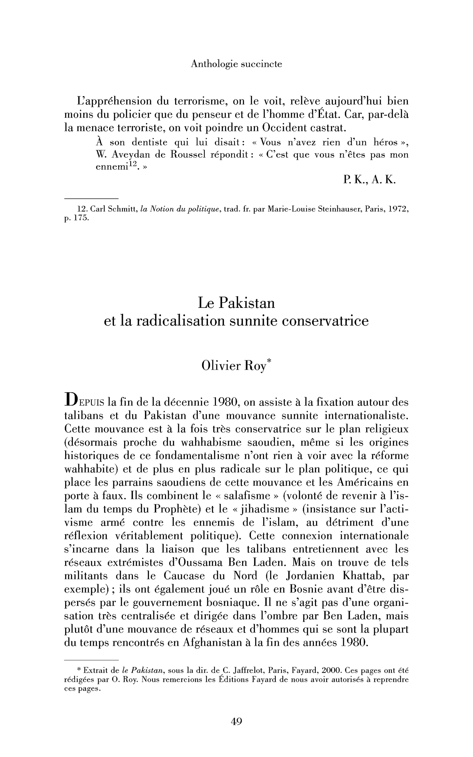 Le Pakistan et la radicalisation sunnite conservatrice