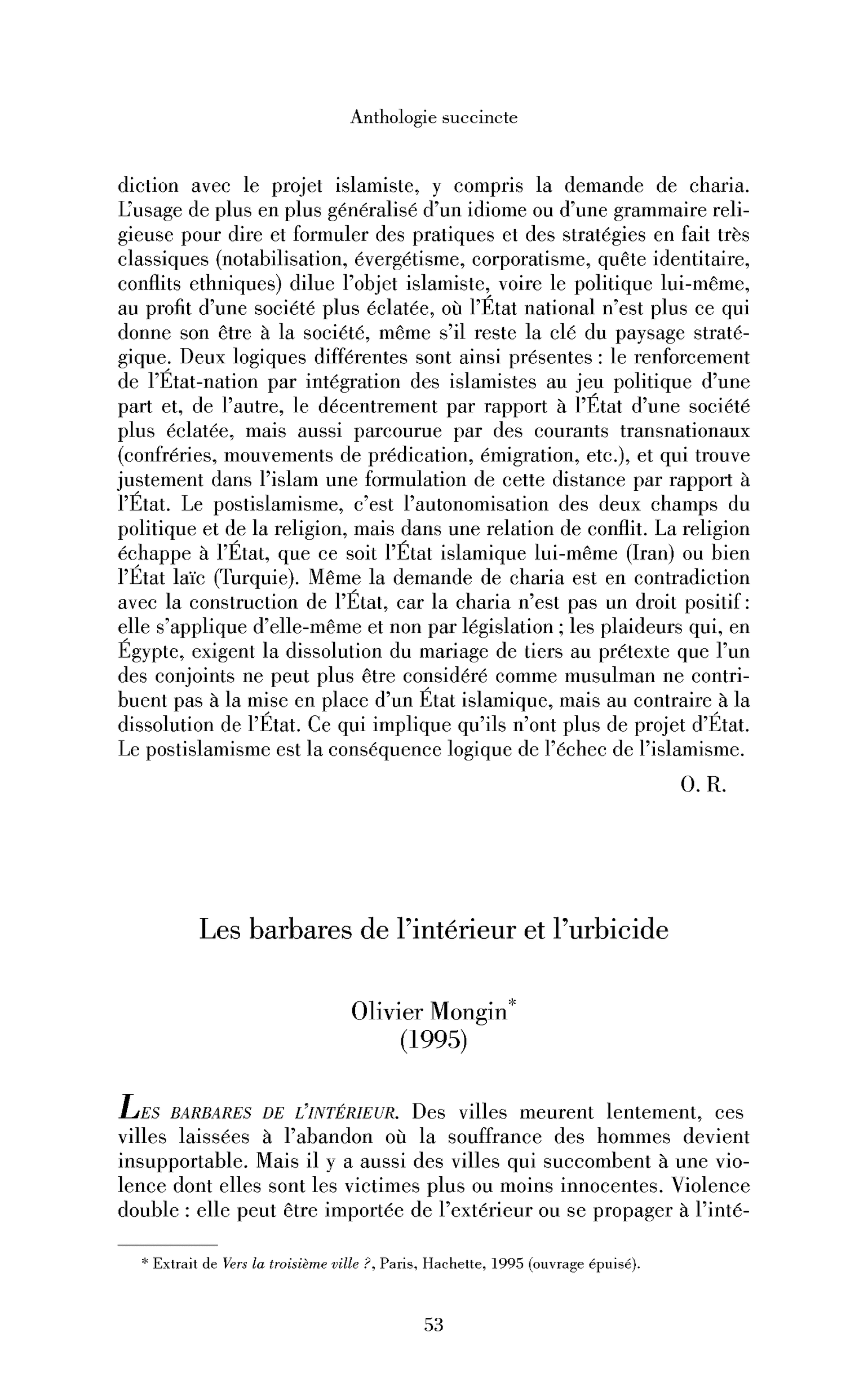 Les barbares de l’intérieur et l’urbicide