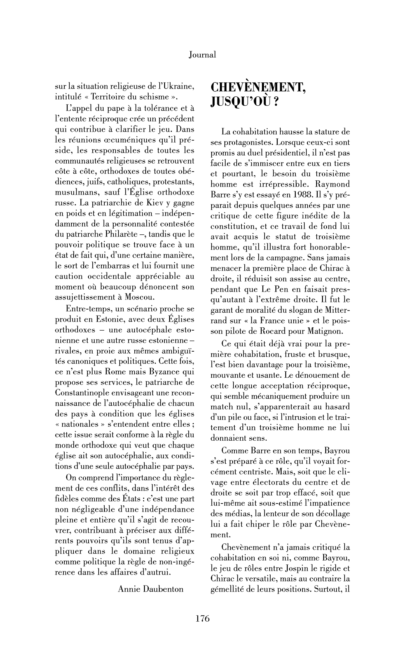Chevènement, jusqu’où?