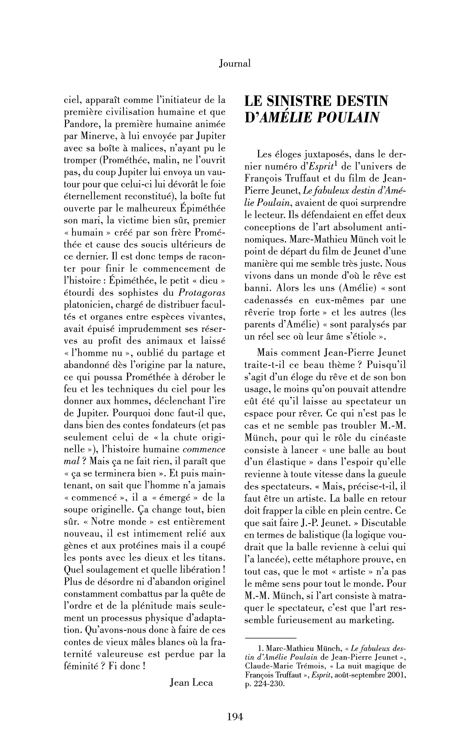 Le sinistre destin d’Amélie Poulain