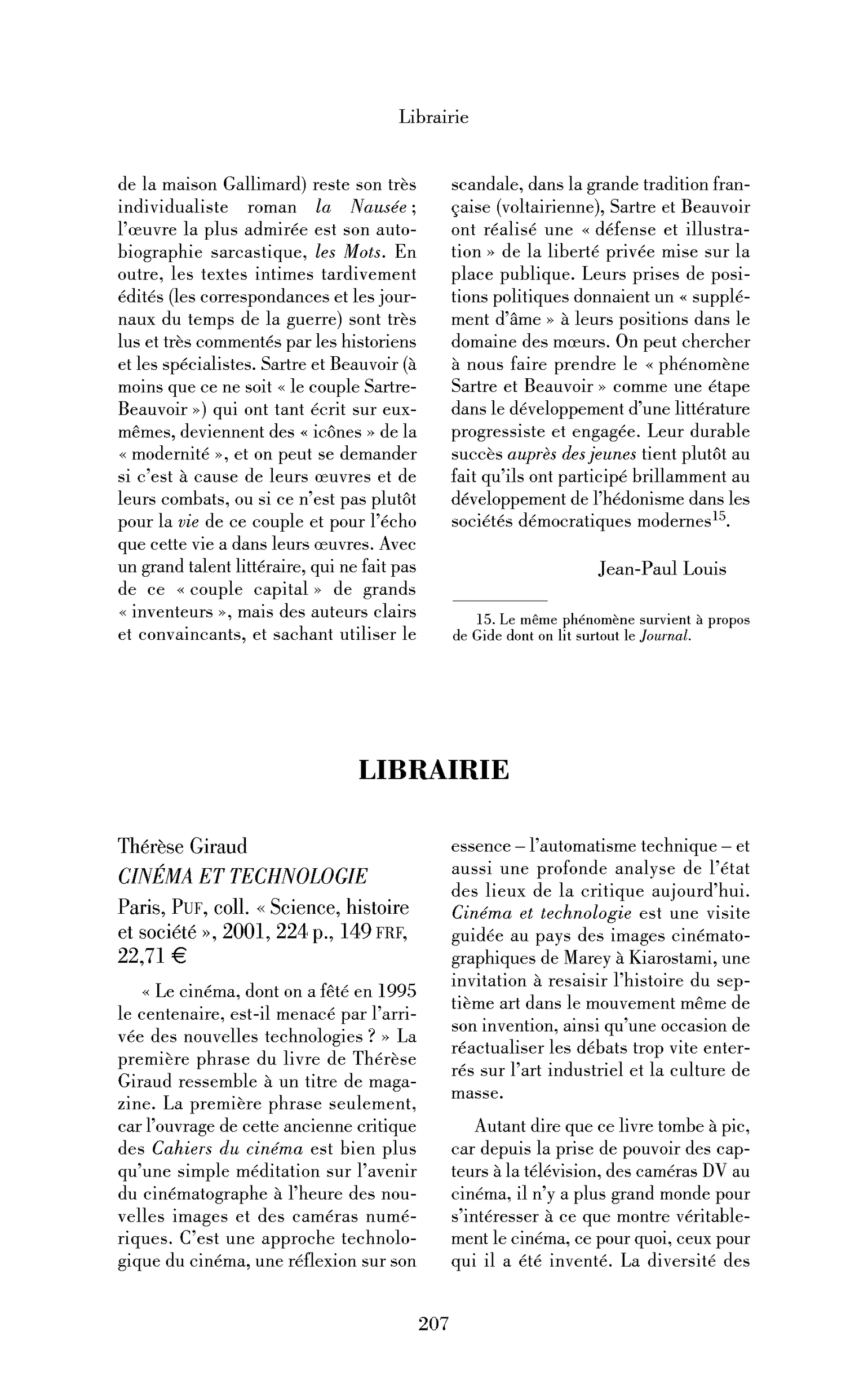 Thérèse Giraud : Cinéma et technologie
