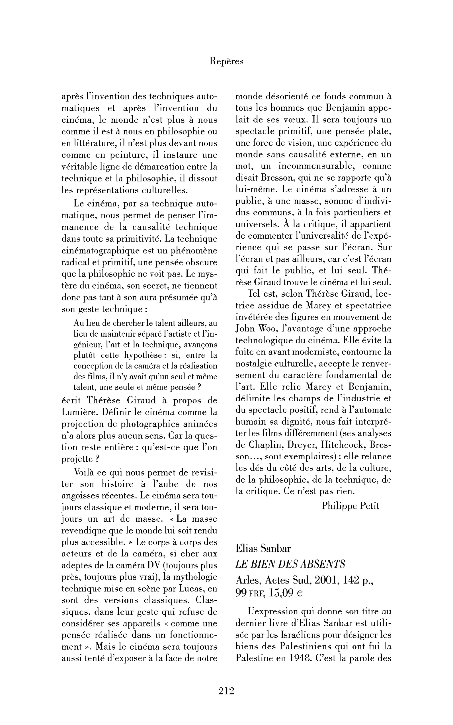 Elias Sanbar : Le Bien des absents