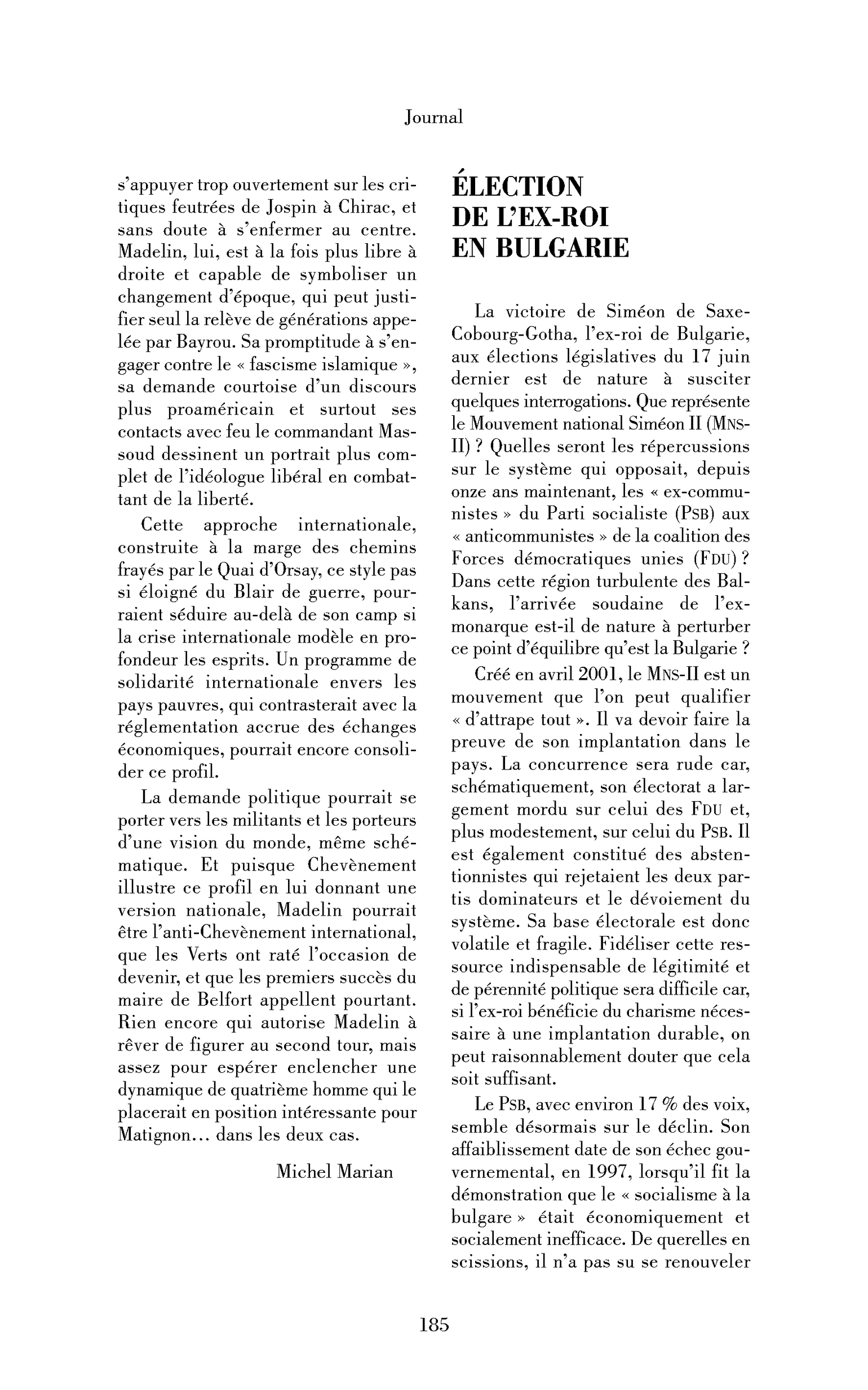 Election de l’ex-roi en Bulgarie