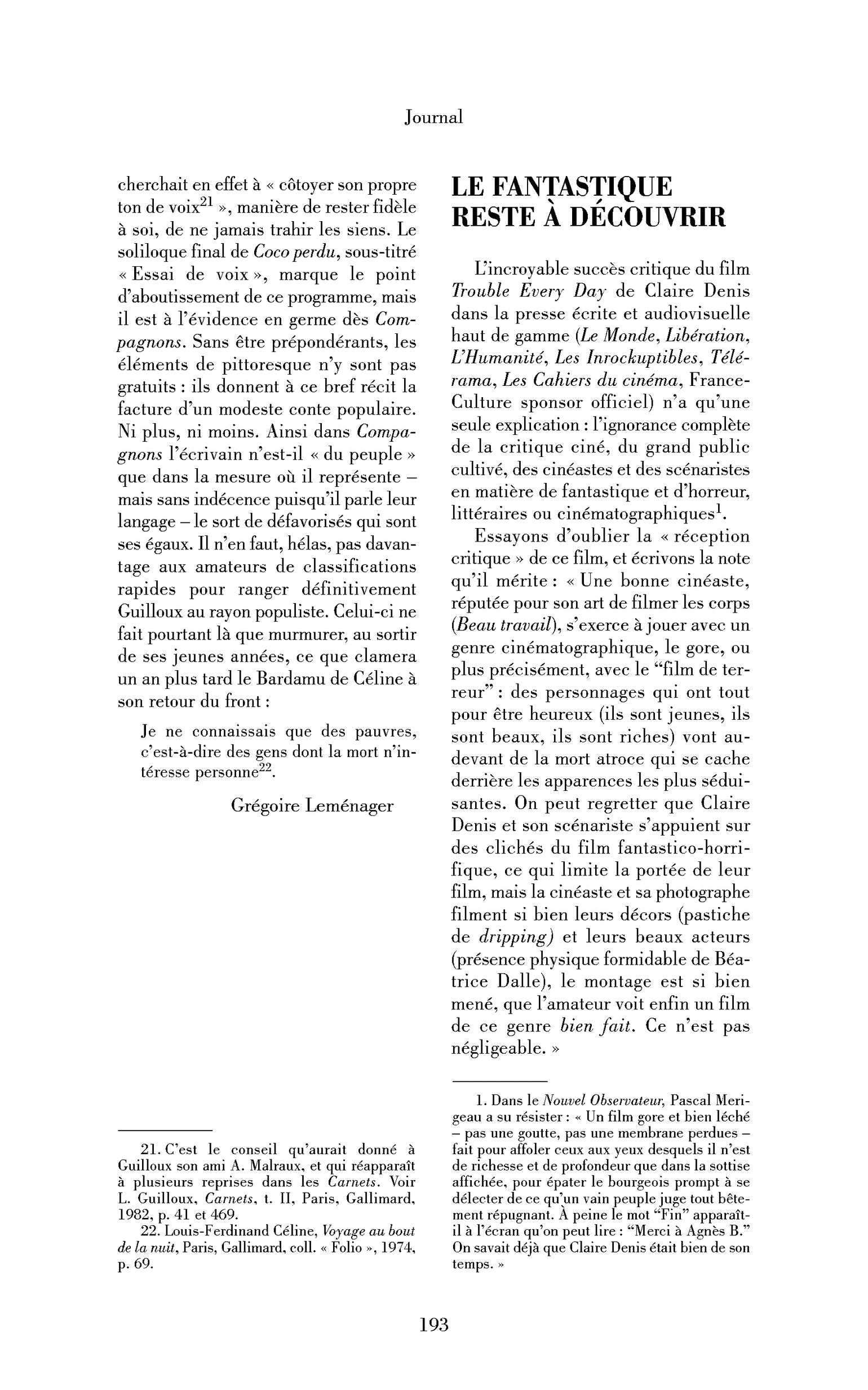 Le fantastique reste à découvrir