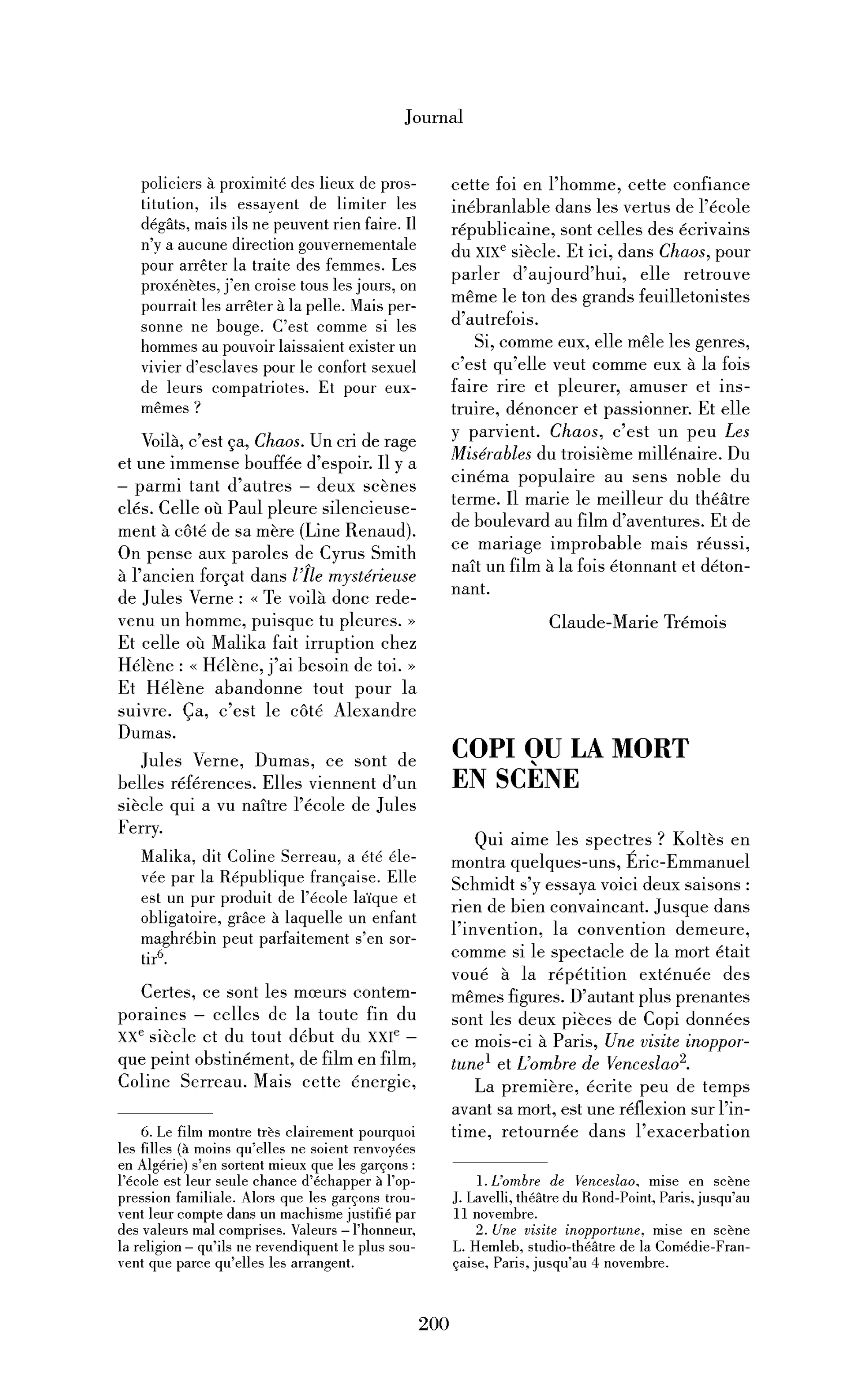Copi ou la mort en scène
