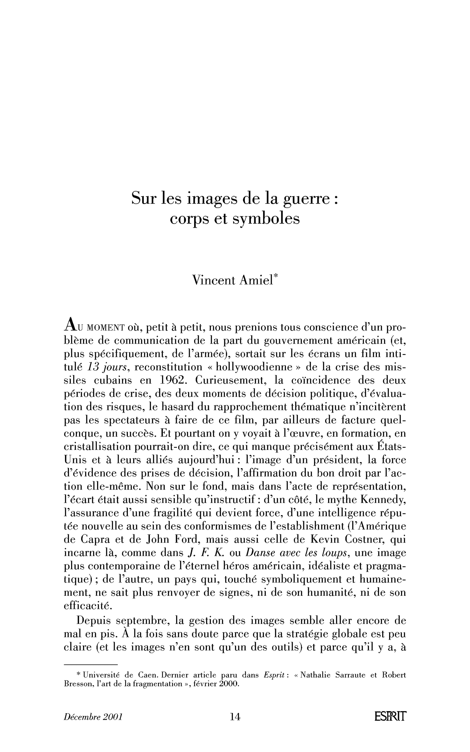 Sur les images de la guerre : corps et symboles