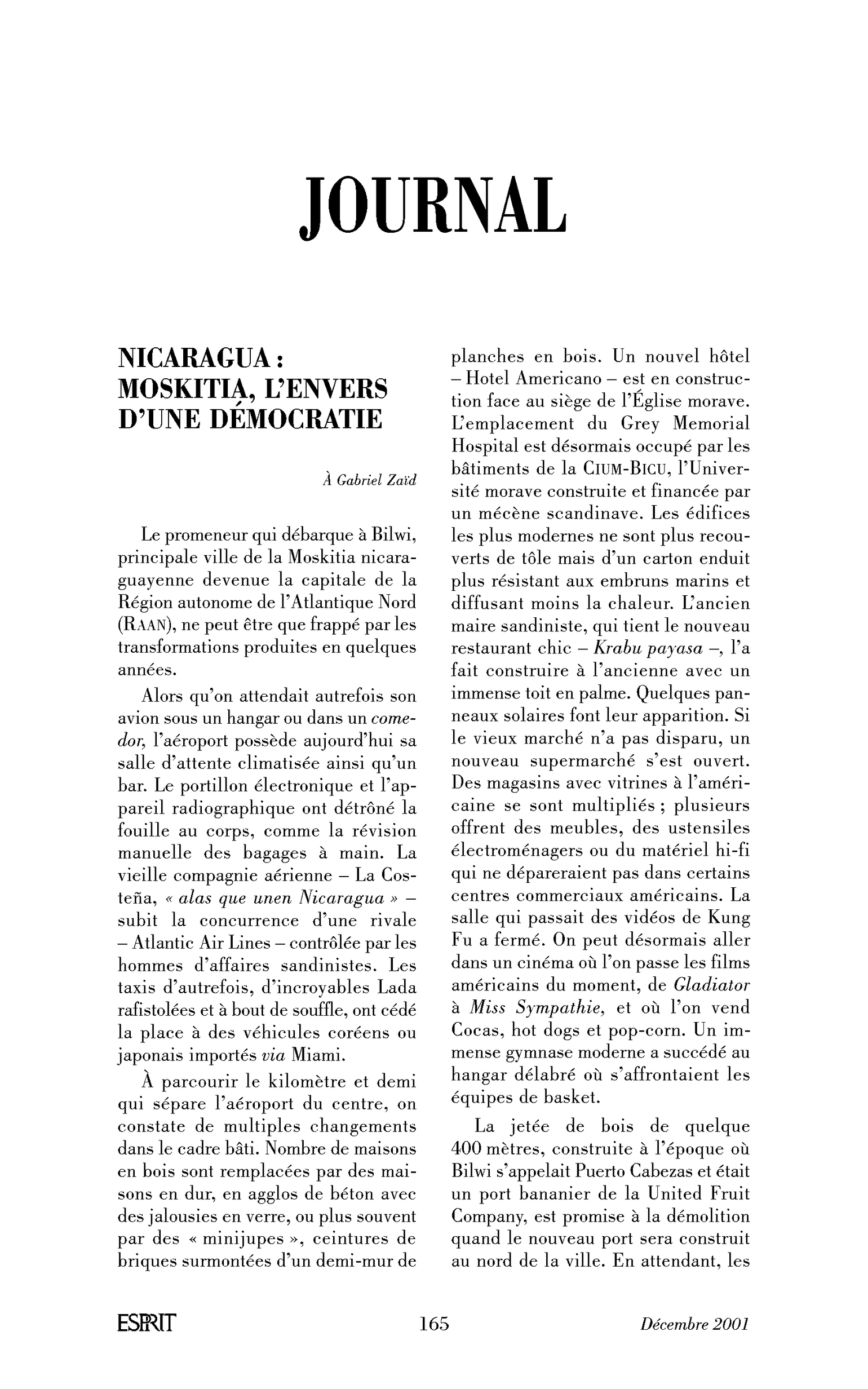 Nicaragua : Moskitia, l’envers d’une démocratie