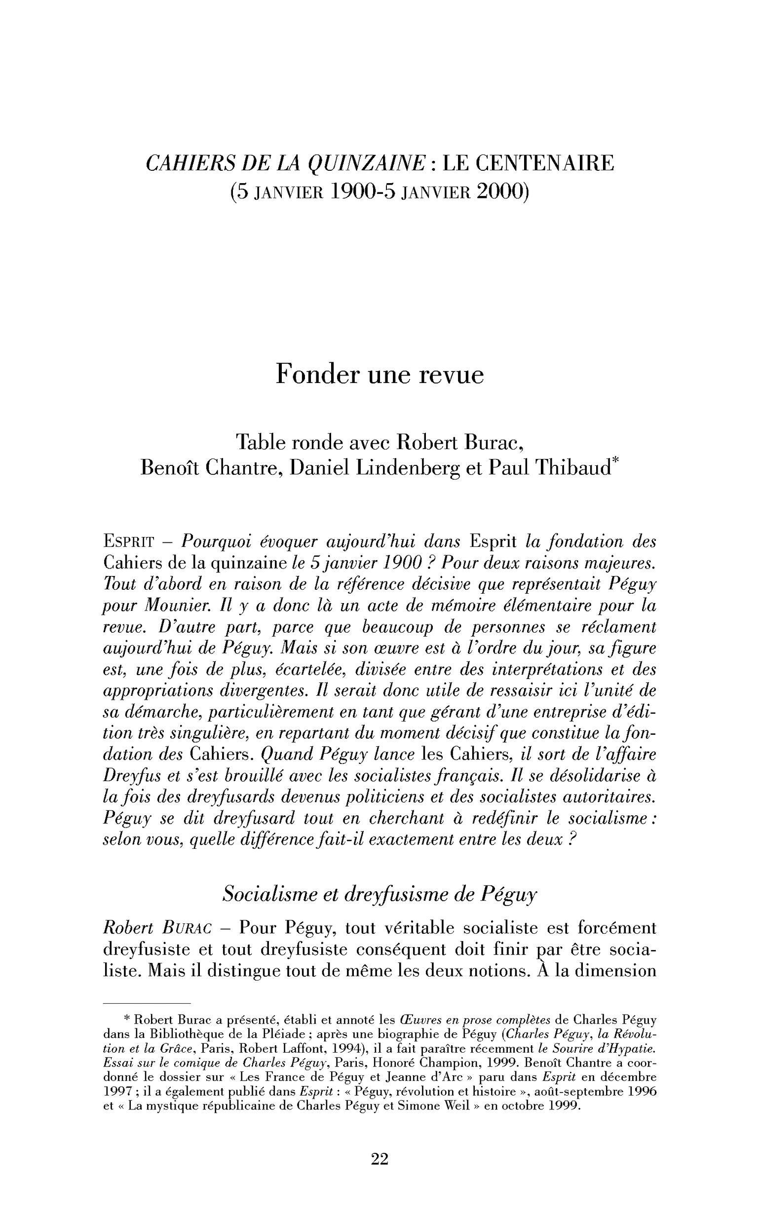 Fonder une revue. (Table ronde)