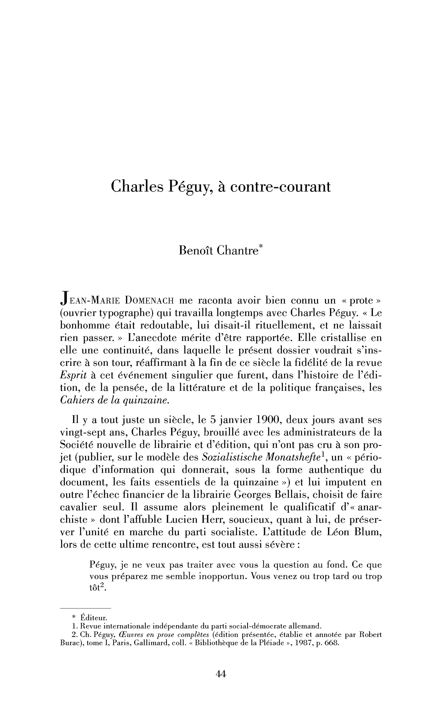 Charles Péguy, à contre-courant