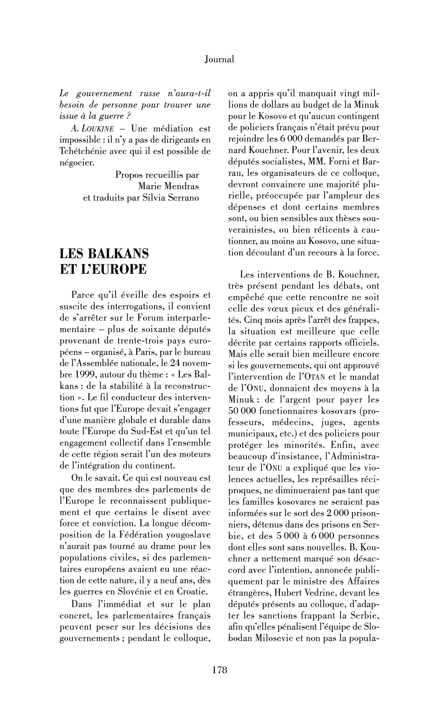 Les Balkans et l’Europe