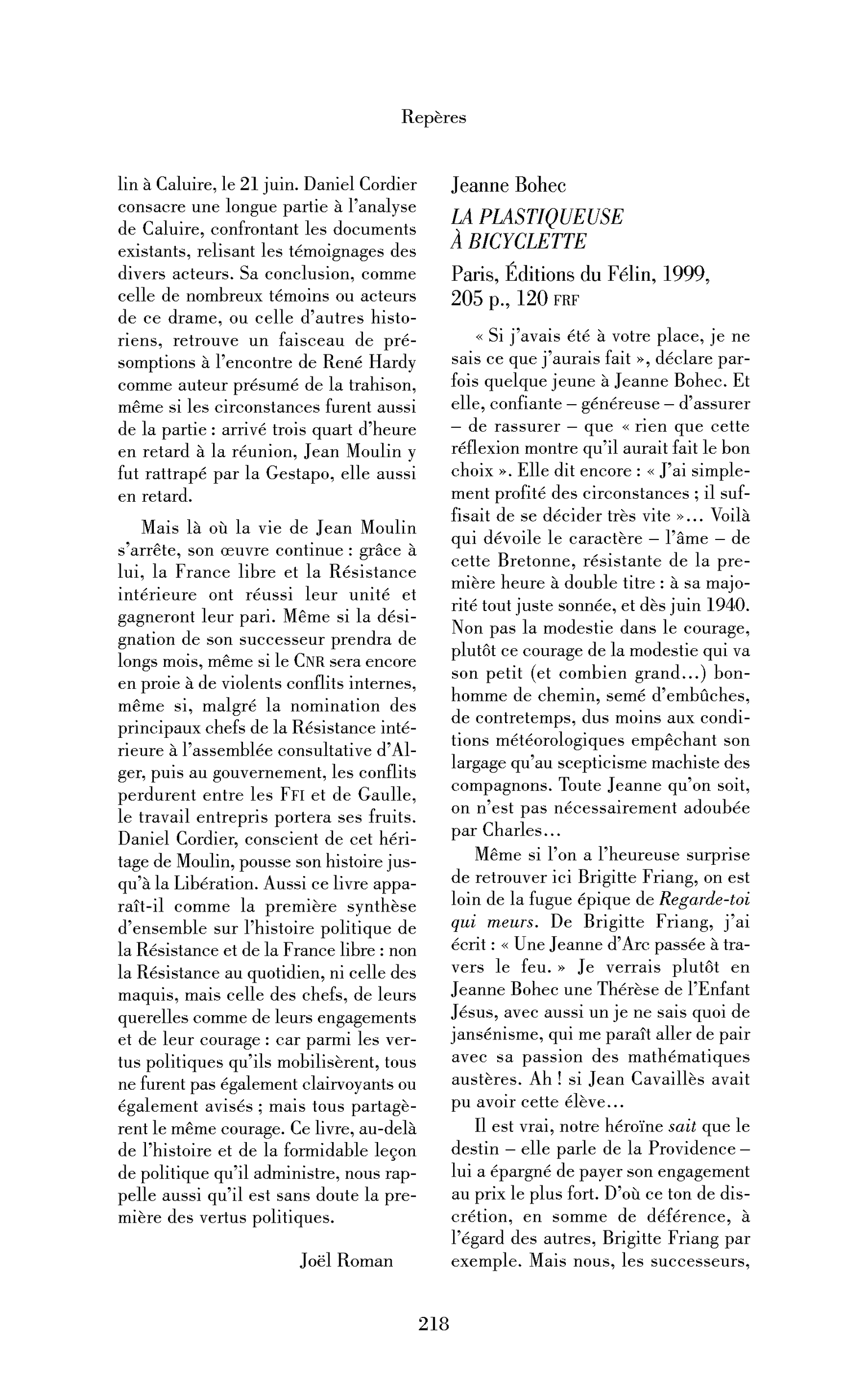 Jeanne Bohec : la Plastiqueuse à bicyclette