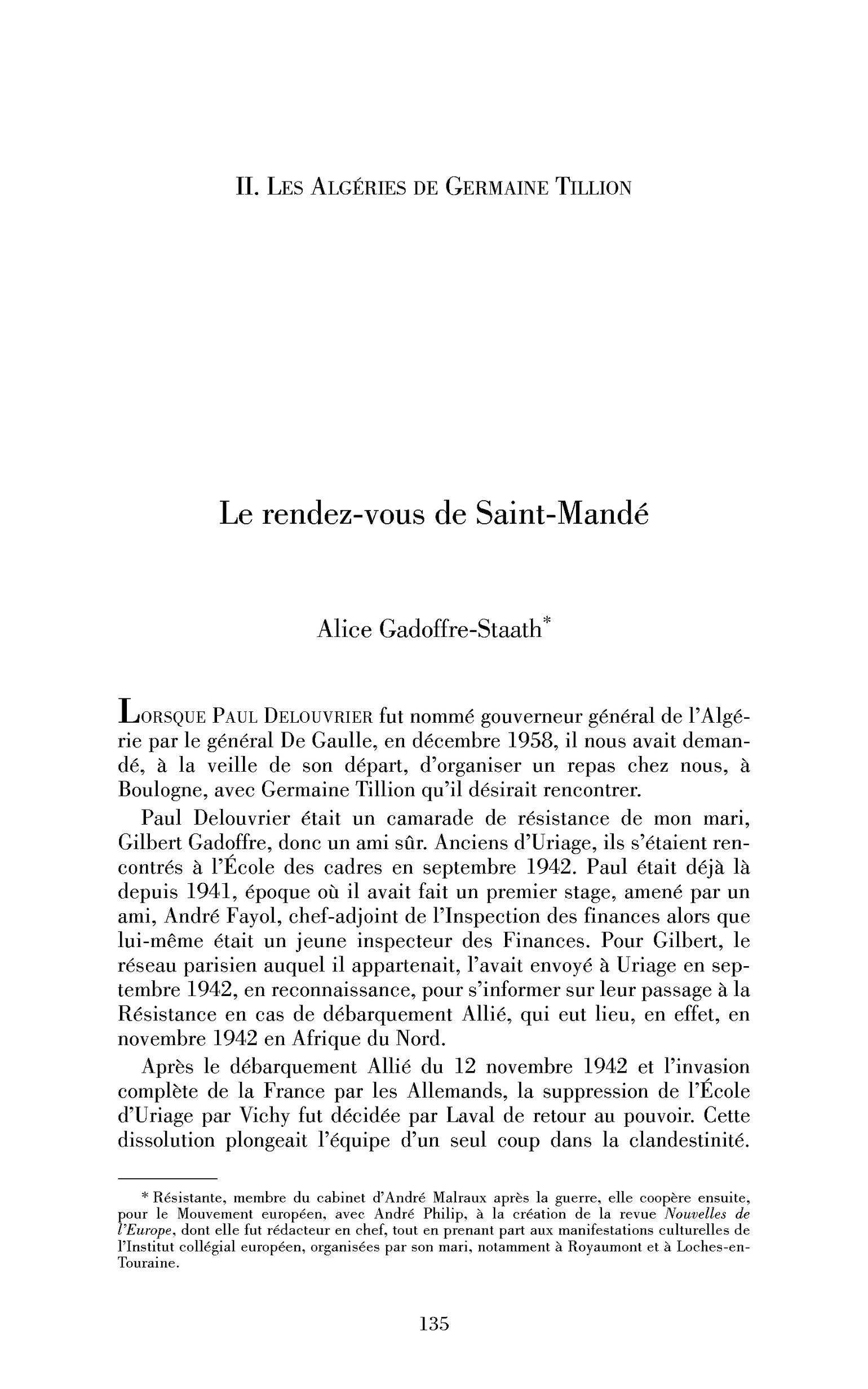 Le rendez-vous de Saint-Mandé