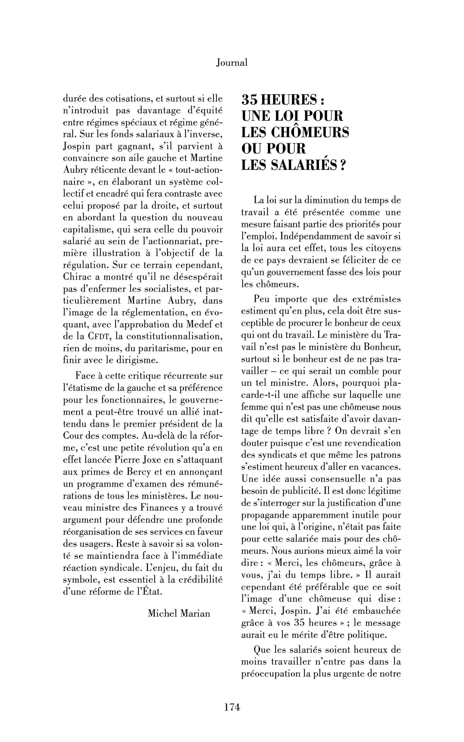 35 heures : une loi pour les chômeurs ou pour les salariés?