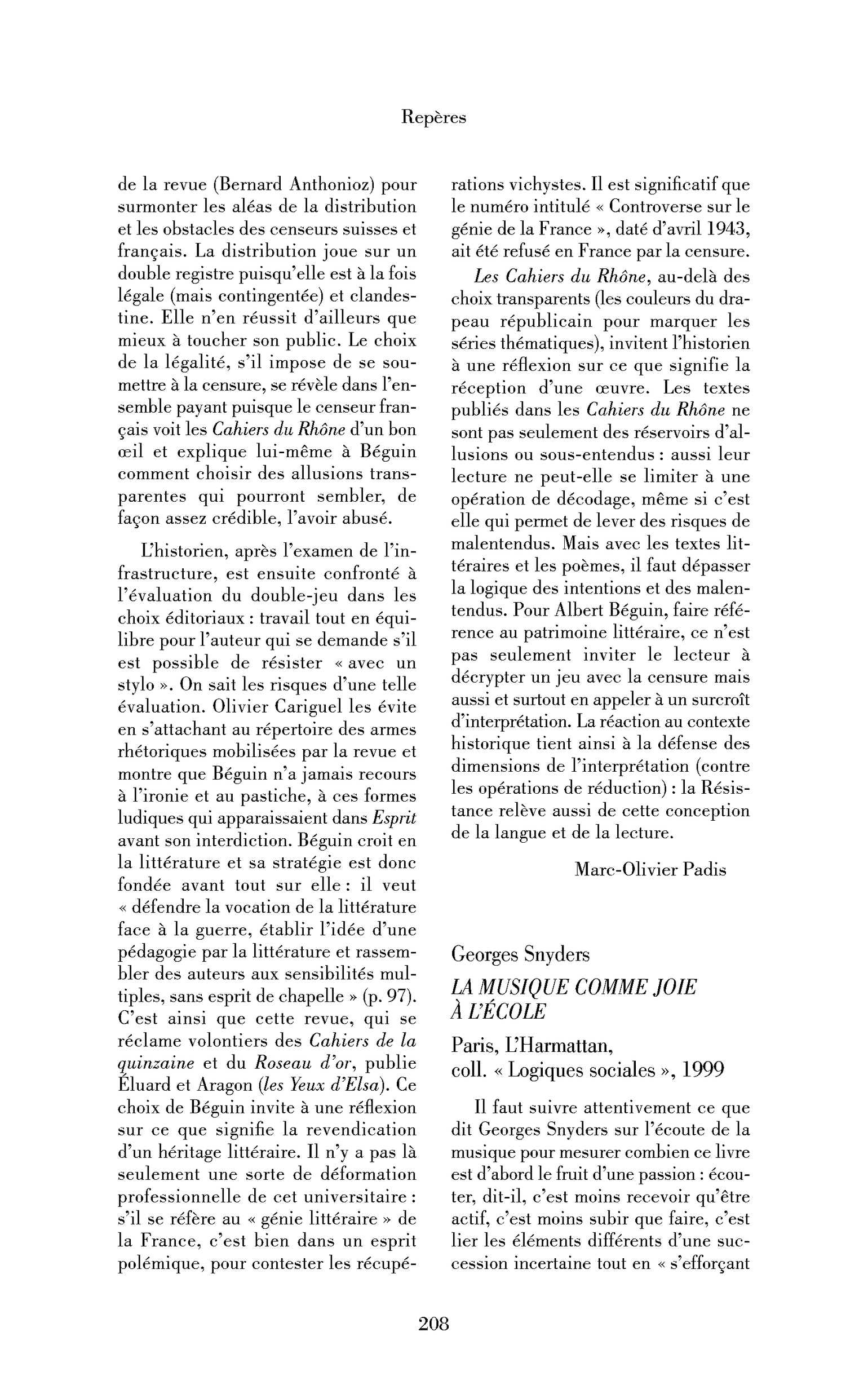 Georges Snyders : la Musique comme joie à l’école
