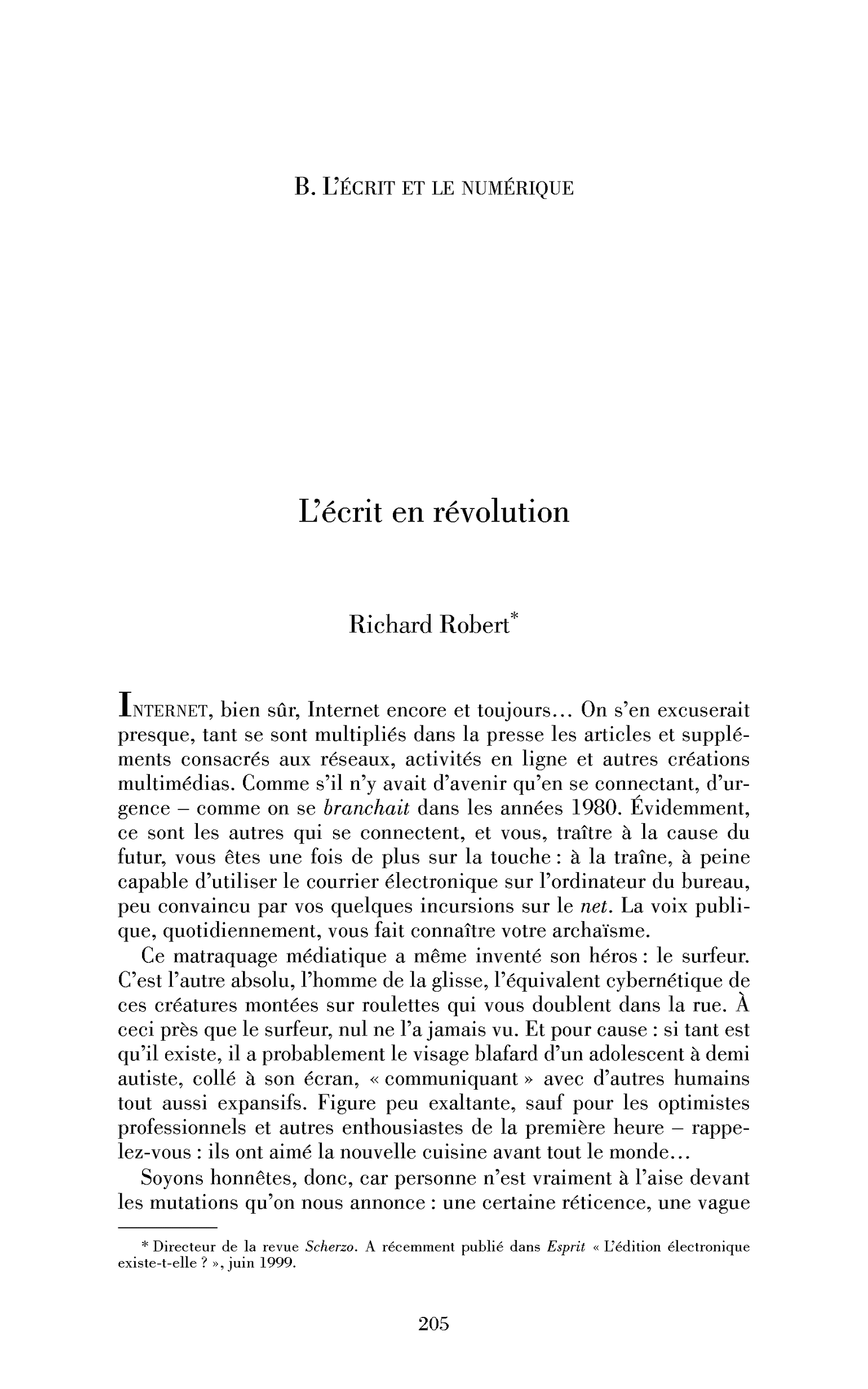 L’écrit en révolution