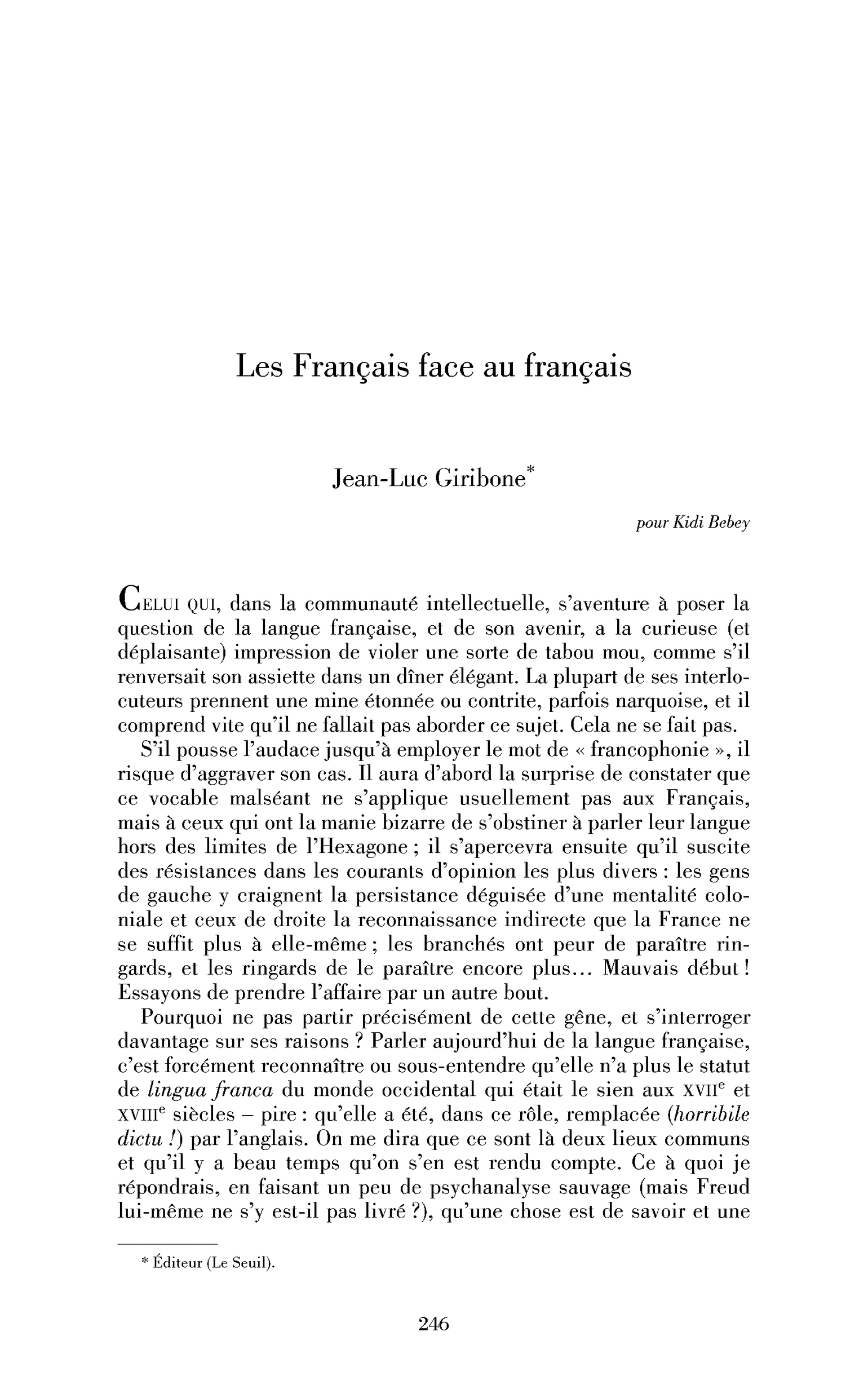 Les Français face au français