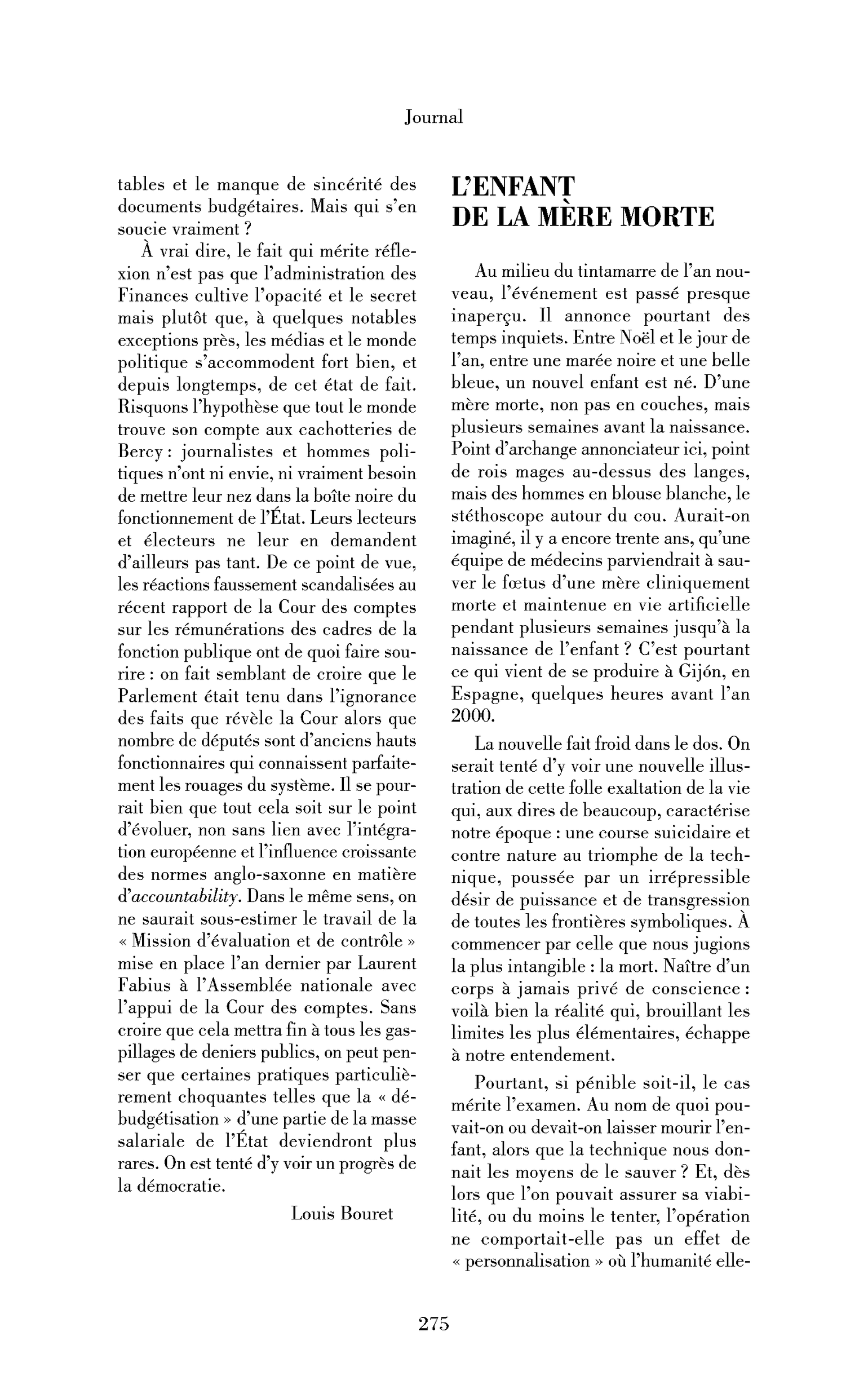 L’enfant de la mère morte