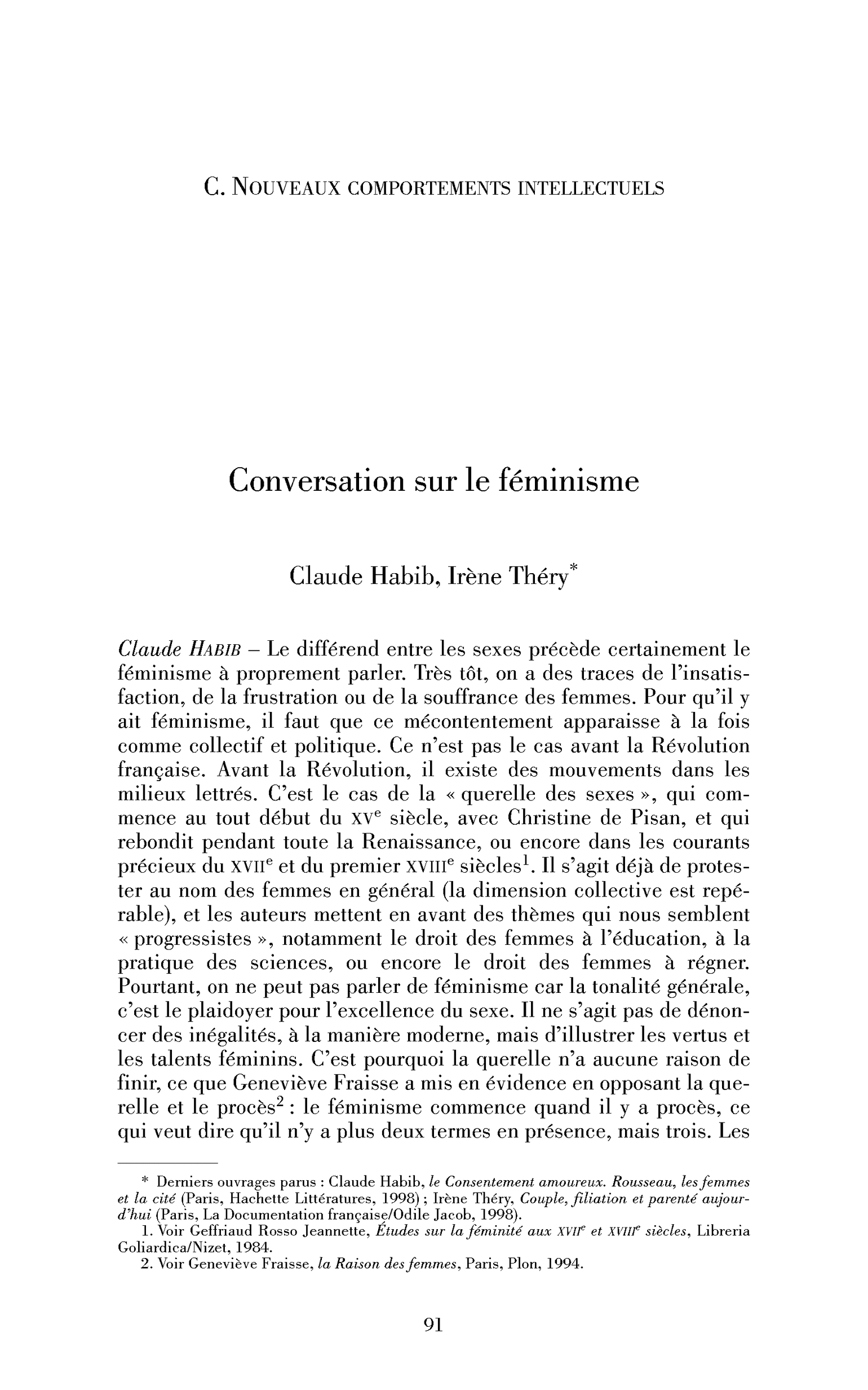 Conversation sur le féminisme