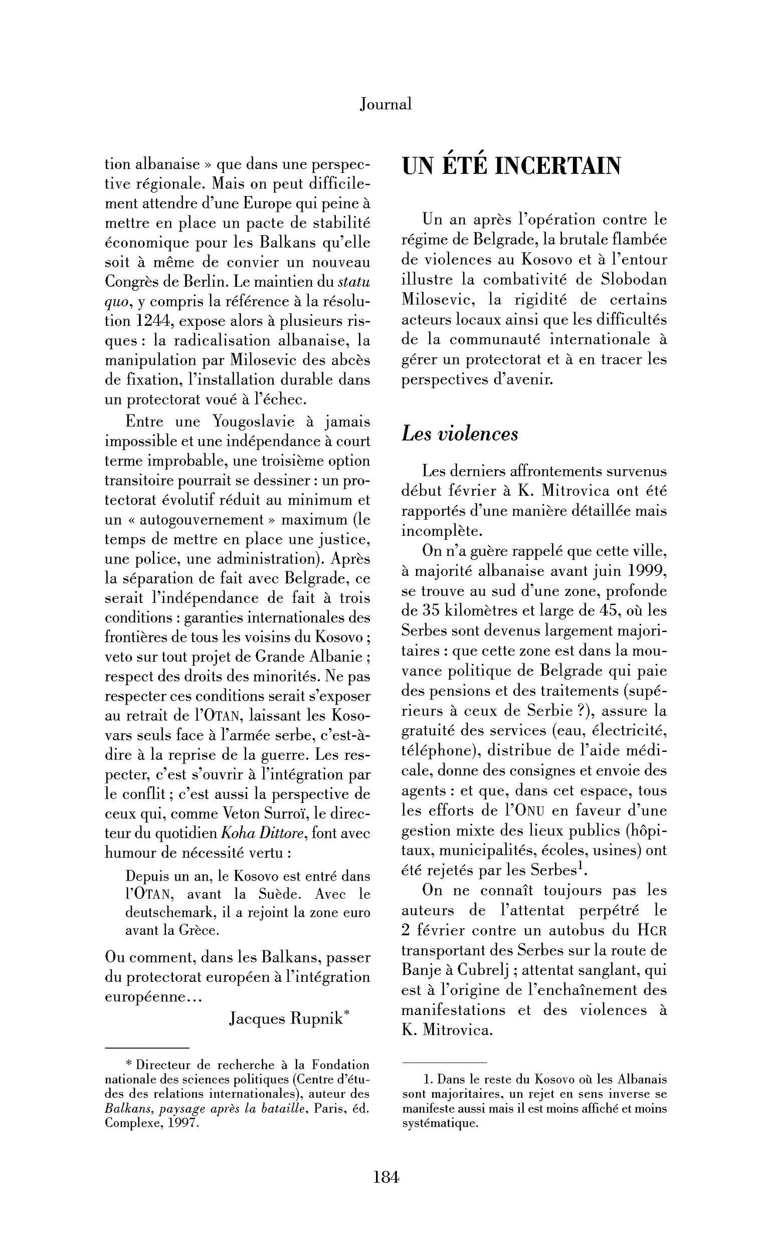 Un été incertain