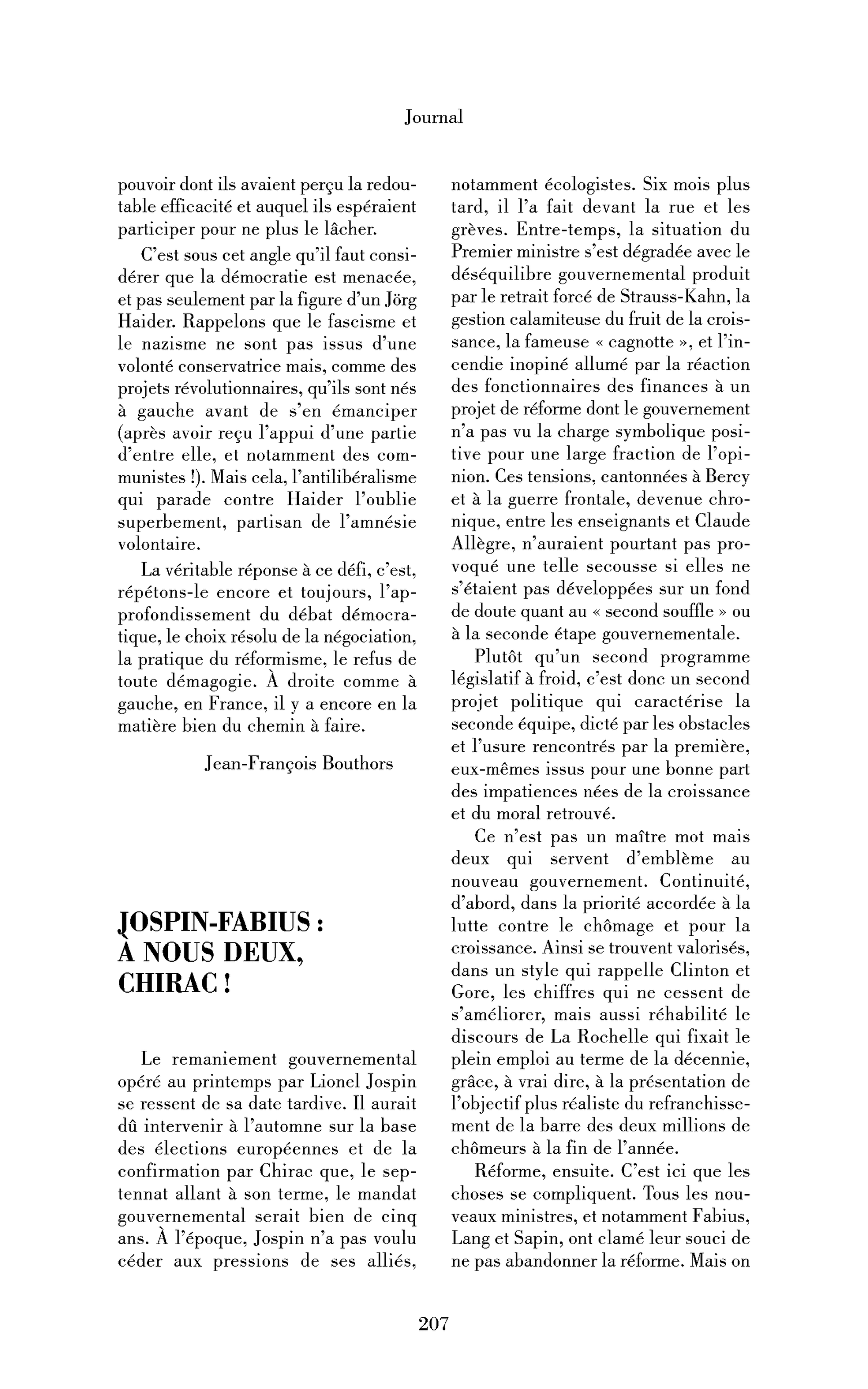 Jospin-Fabius : à nous deux, Chirac!