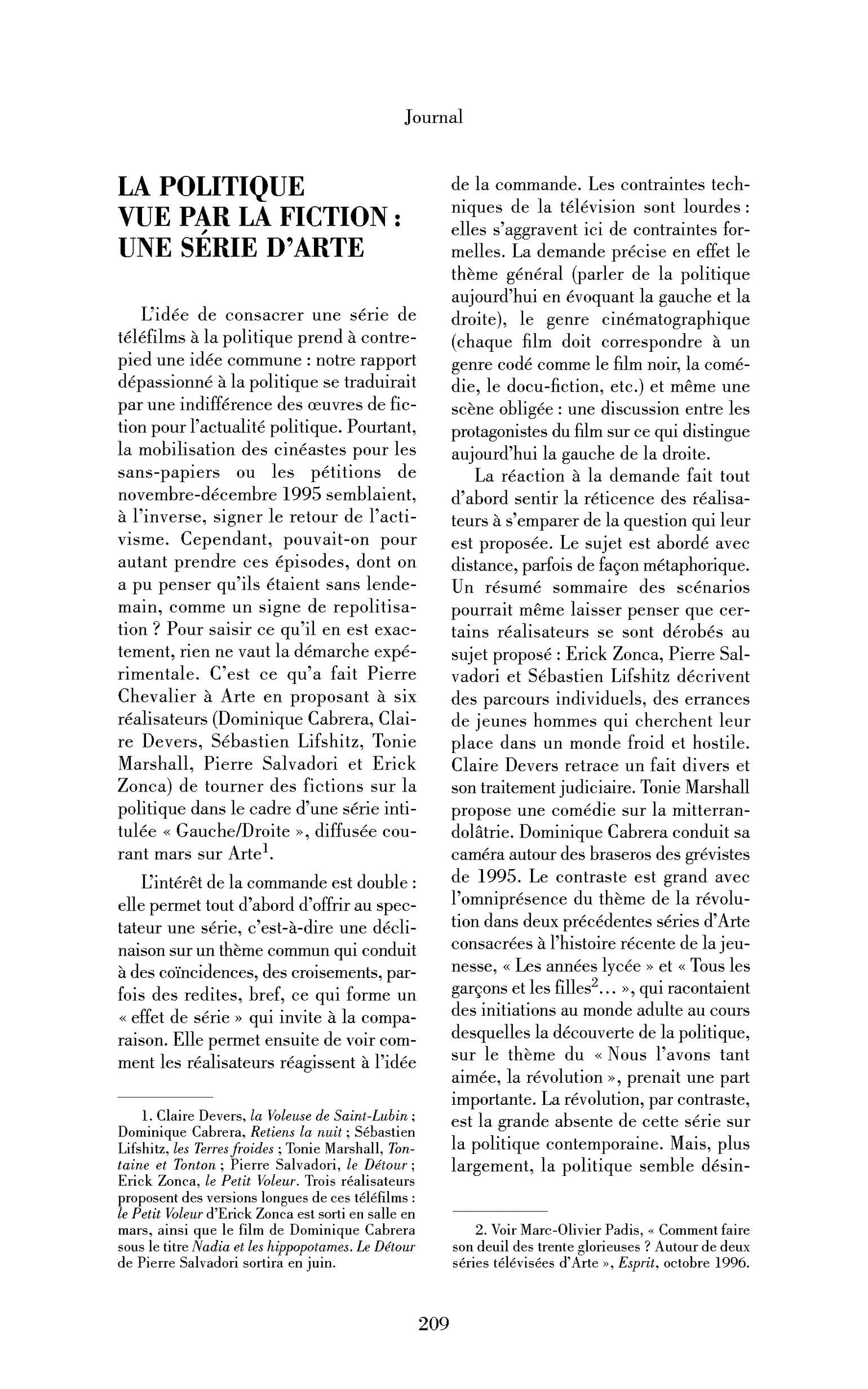 La politique vue par la fiction : une série d’Arte