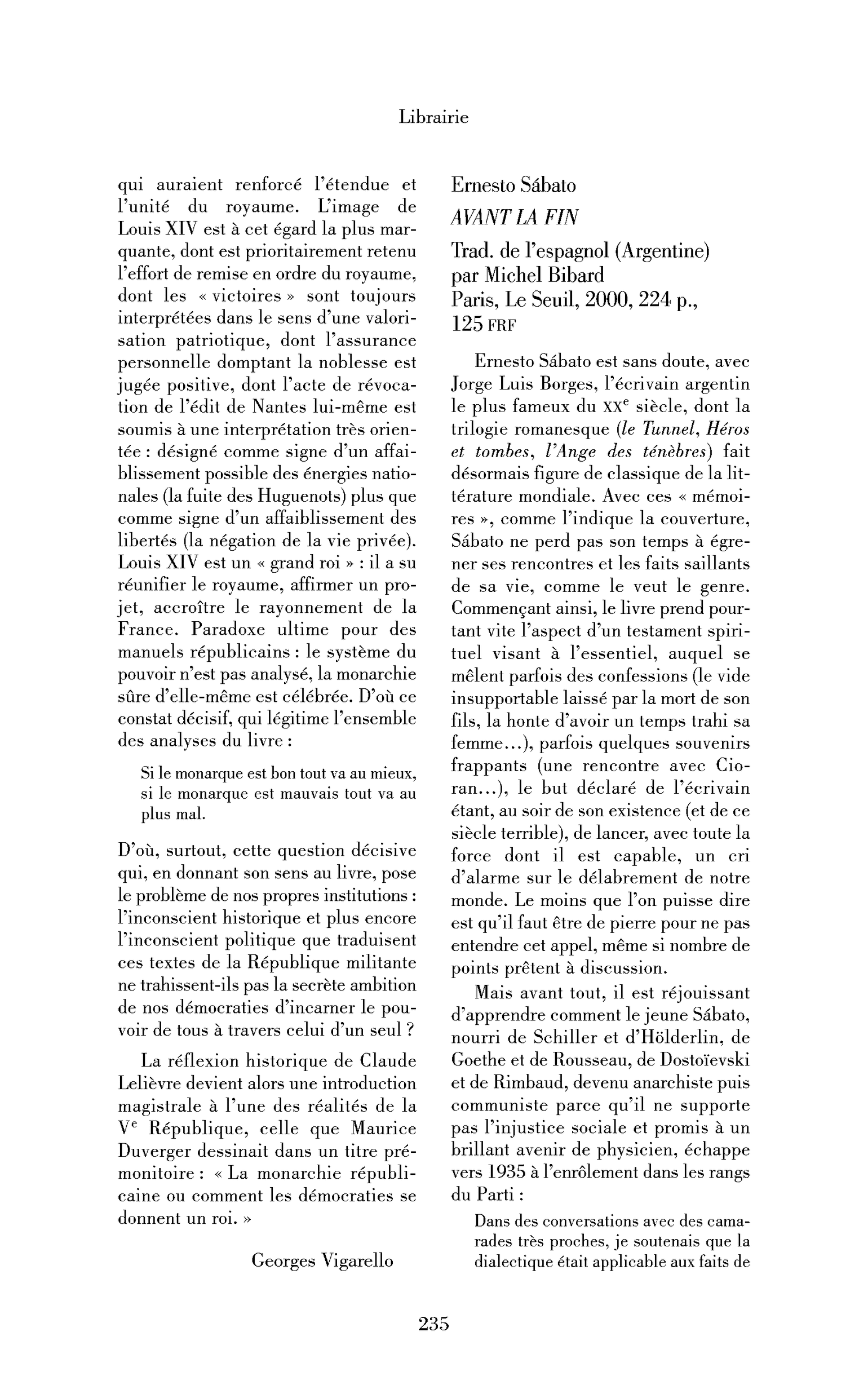 Ernesto Sábato : Avant la fin