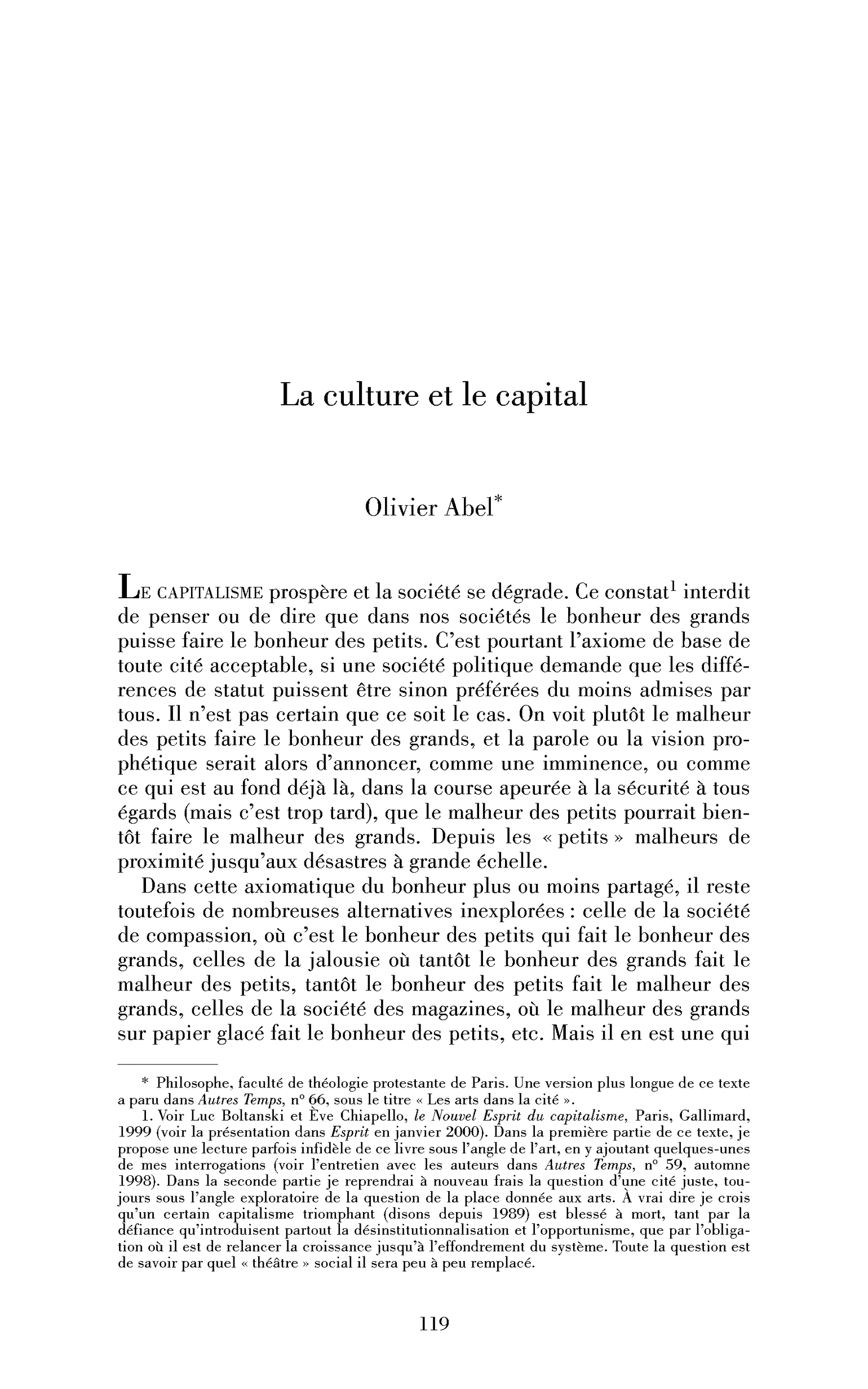 La culture et le capital
