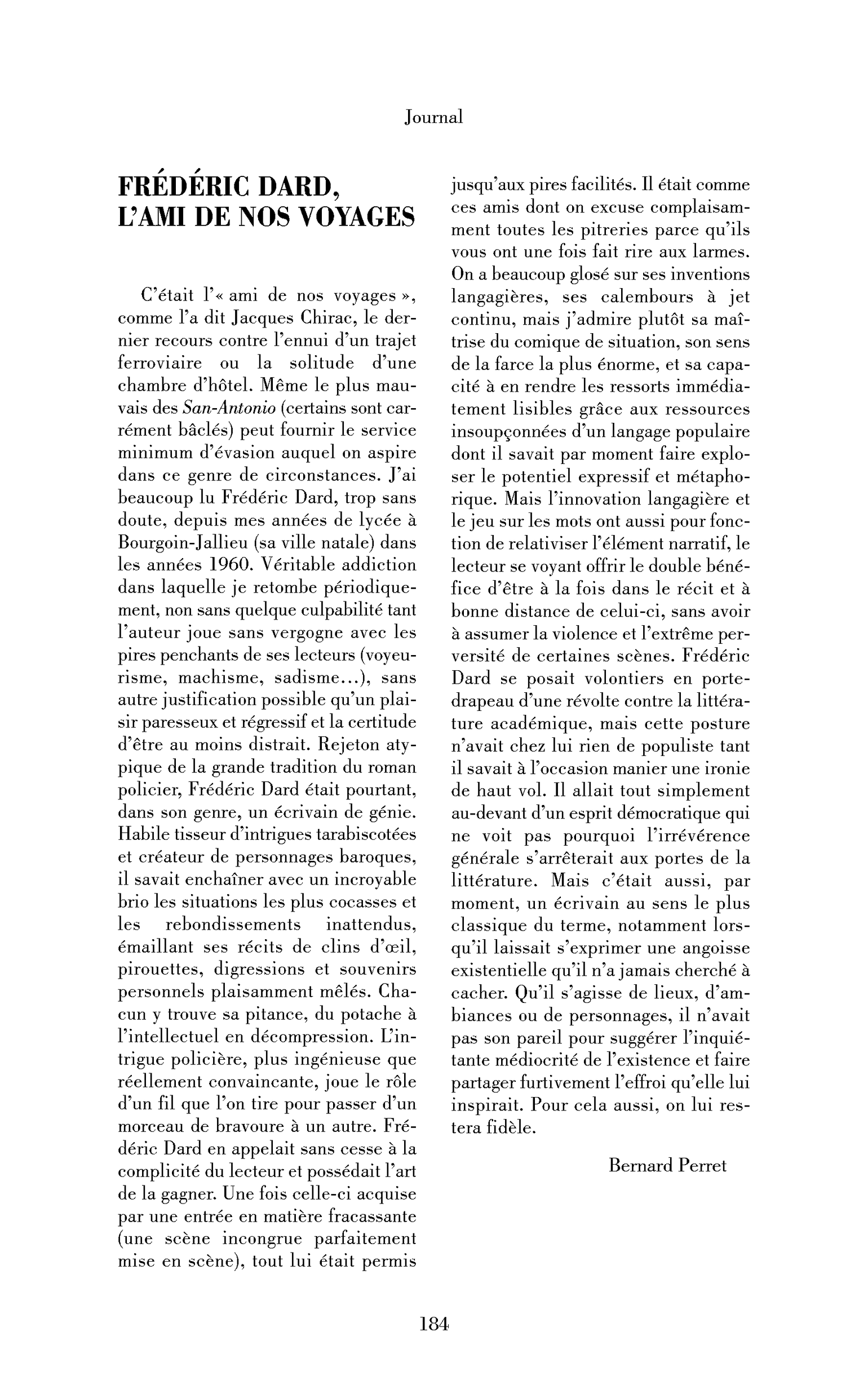 Frédéric Dard, l’ami de nos voyages