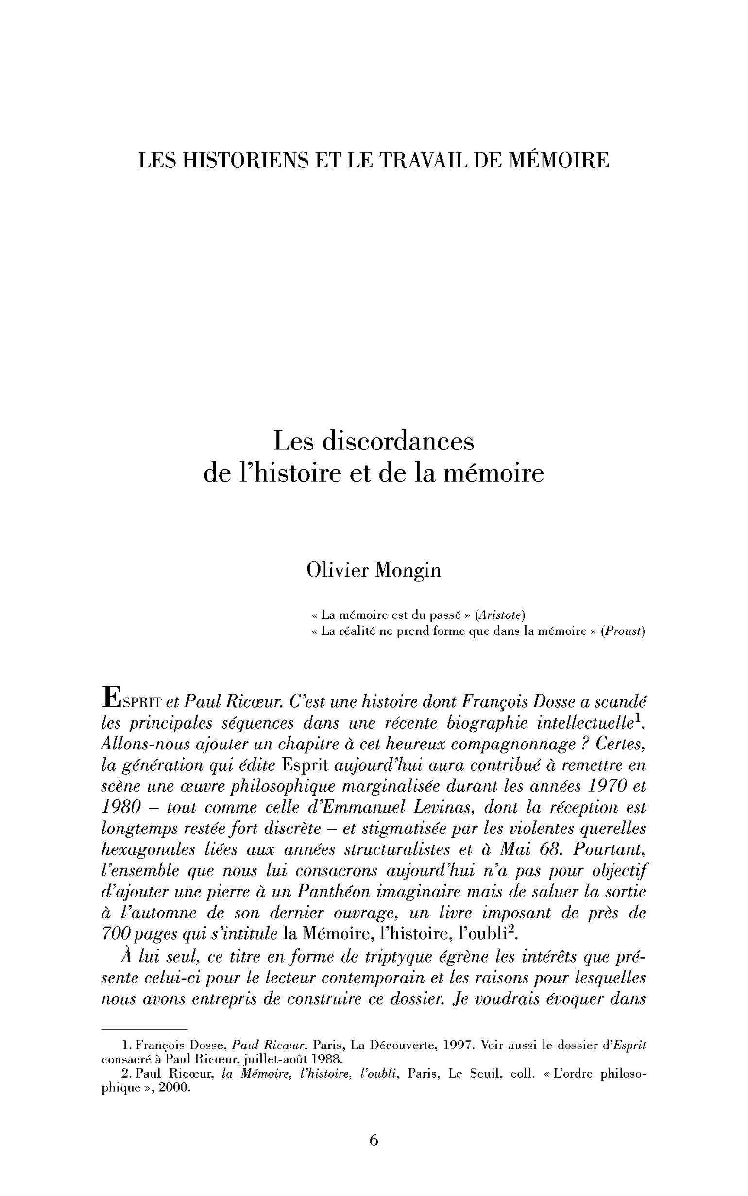 Introduction : Les discordances de l’histoire et de la mémoire