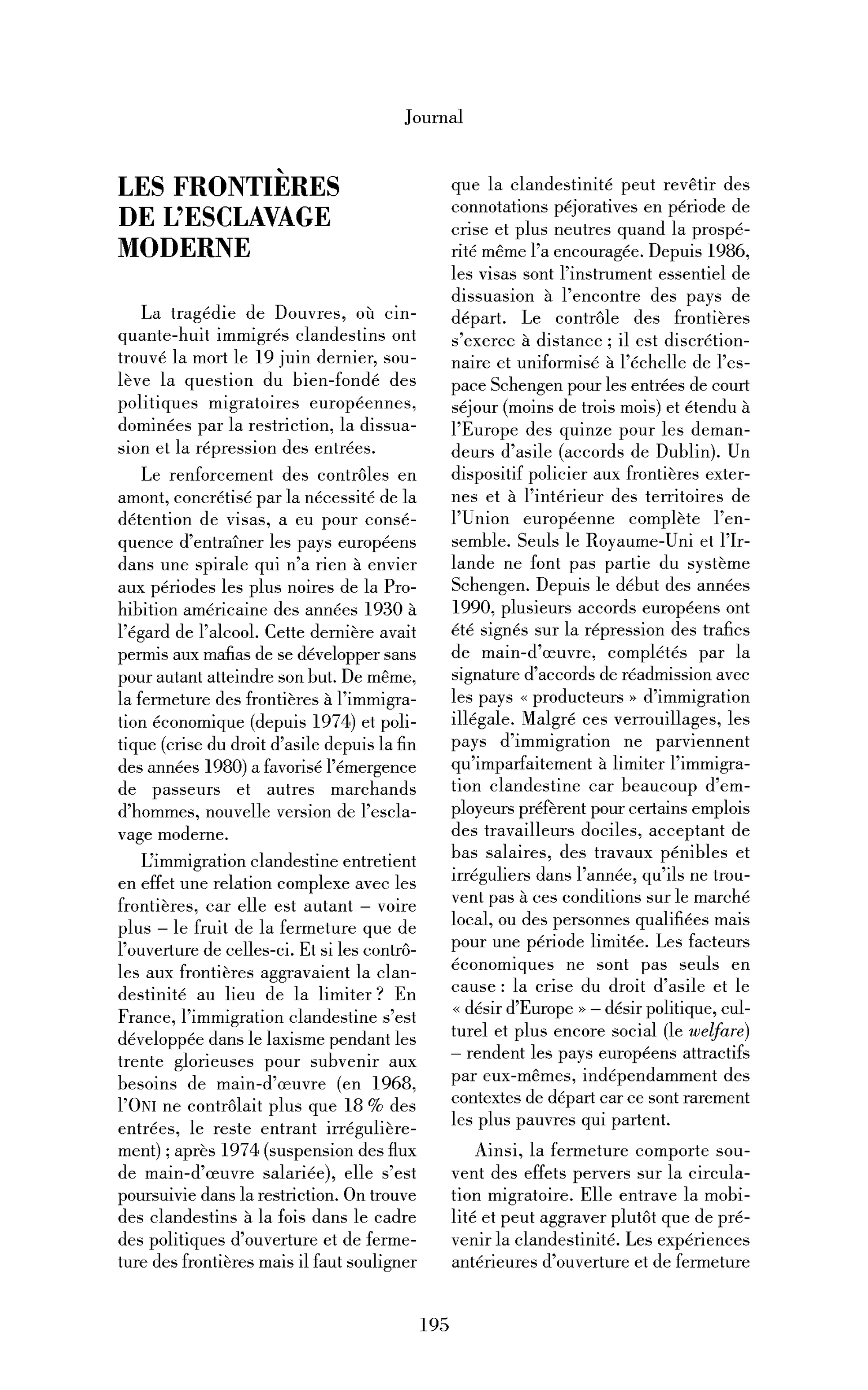 Les frontières de l’esclavage moderne