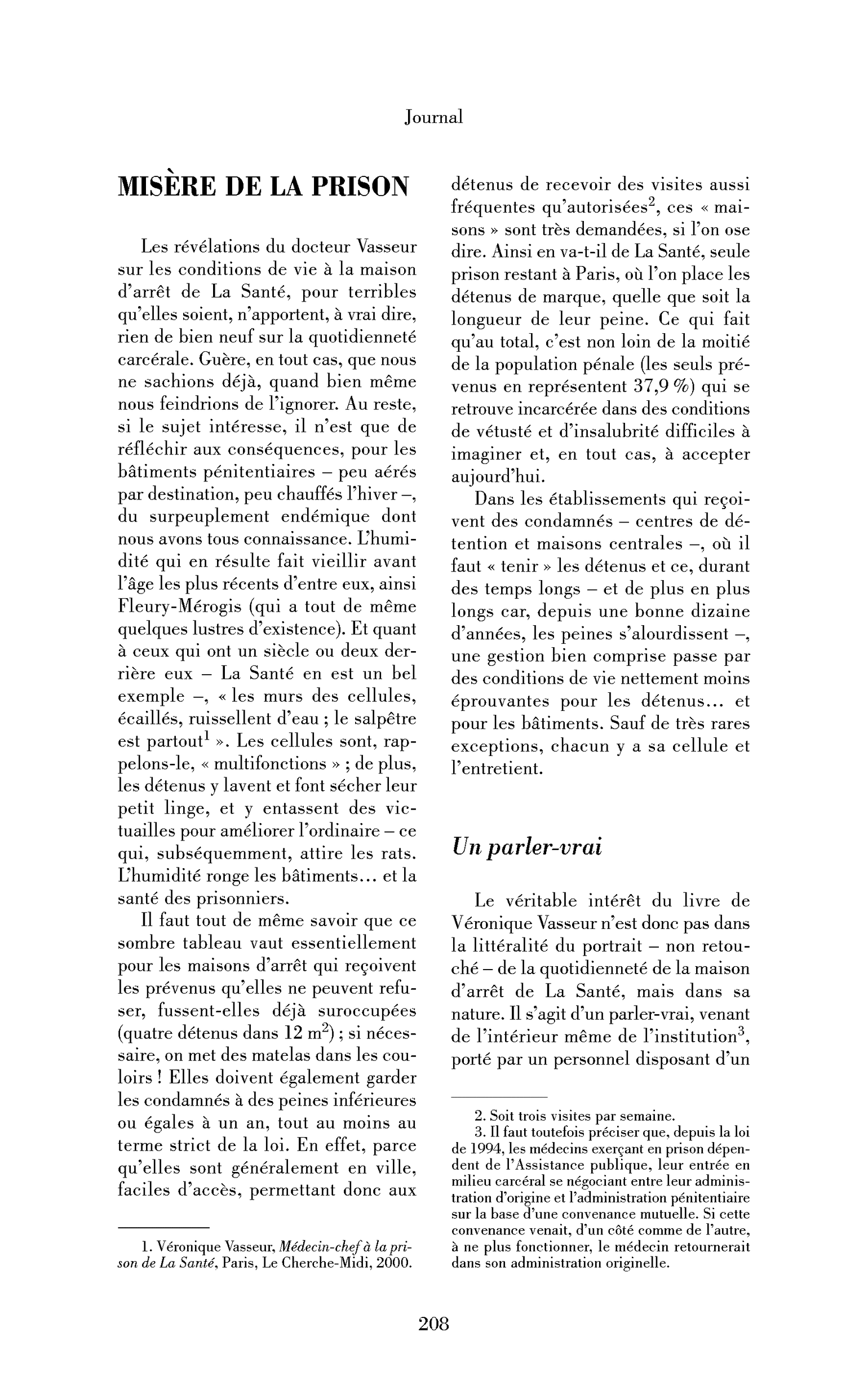 Misère de la prison