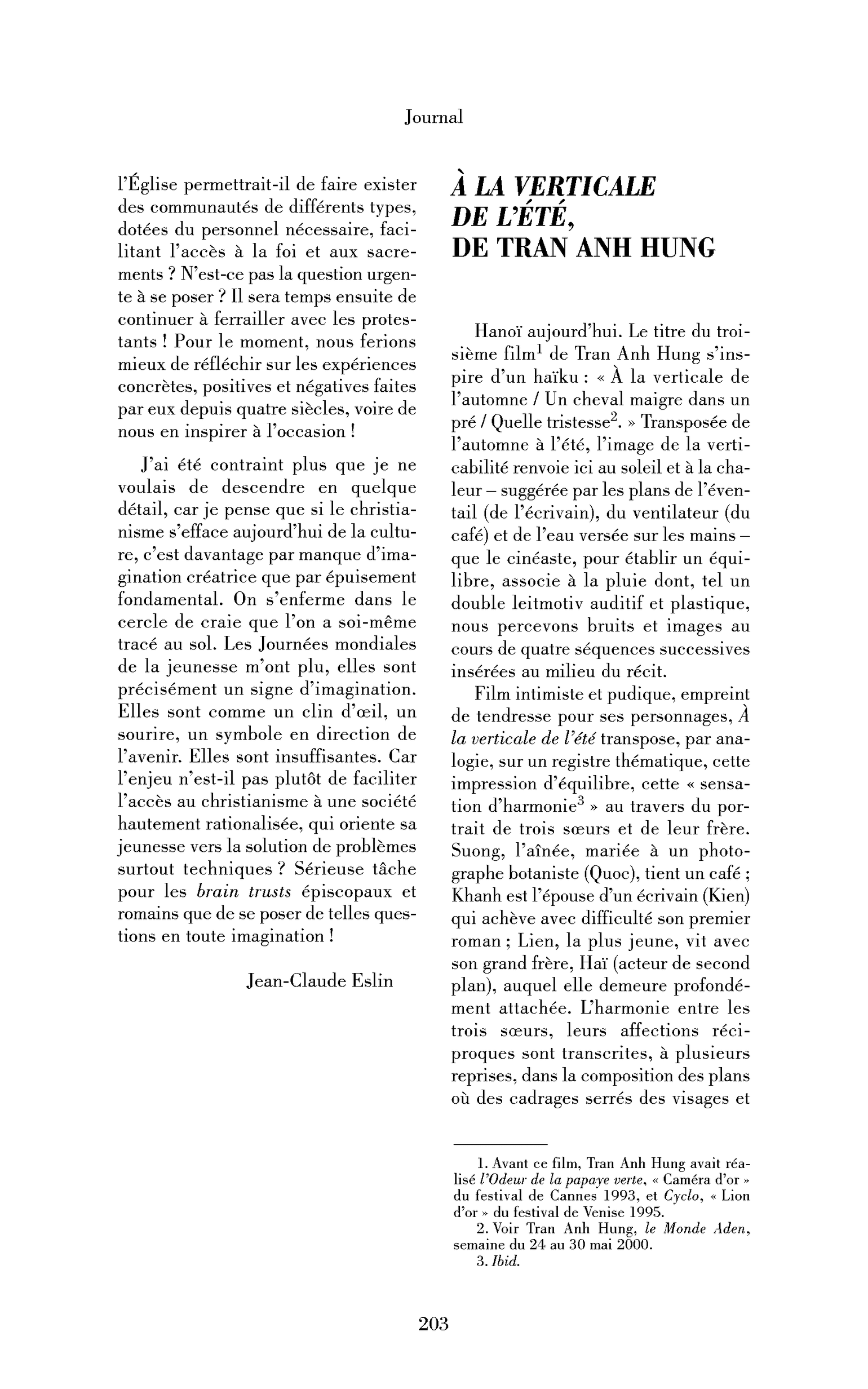 À la verticale de l’été, de Tran Anh Hung
