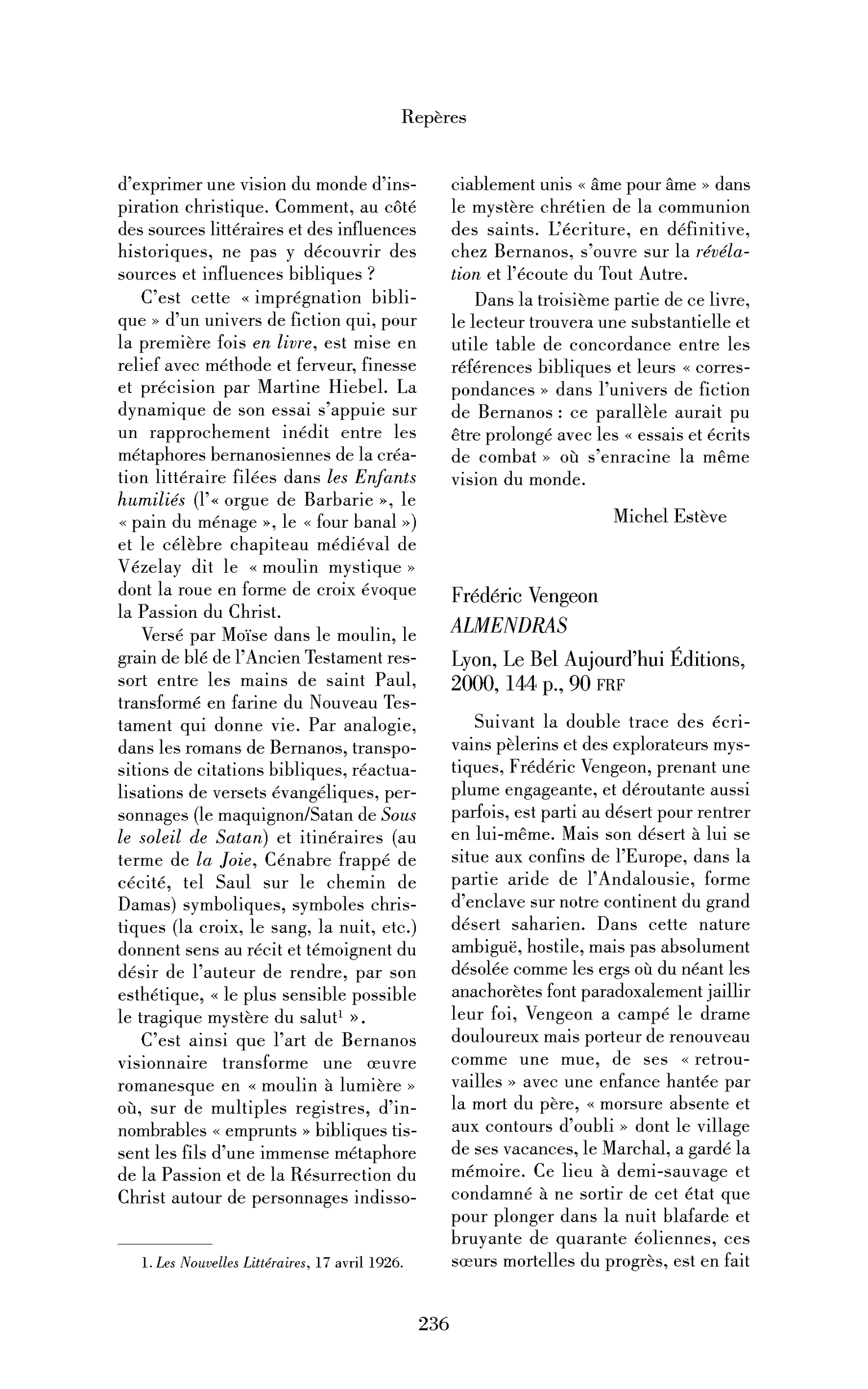 Frédéric Vengeon : Almendras